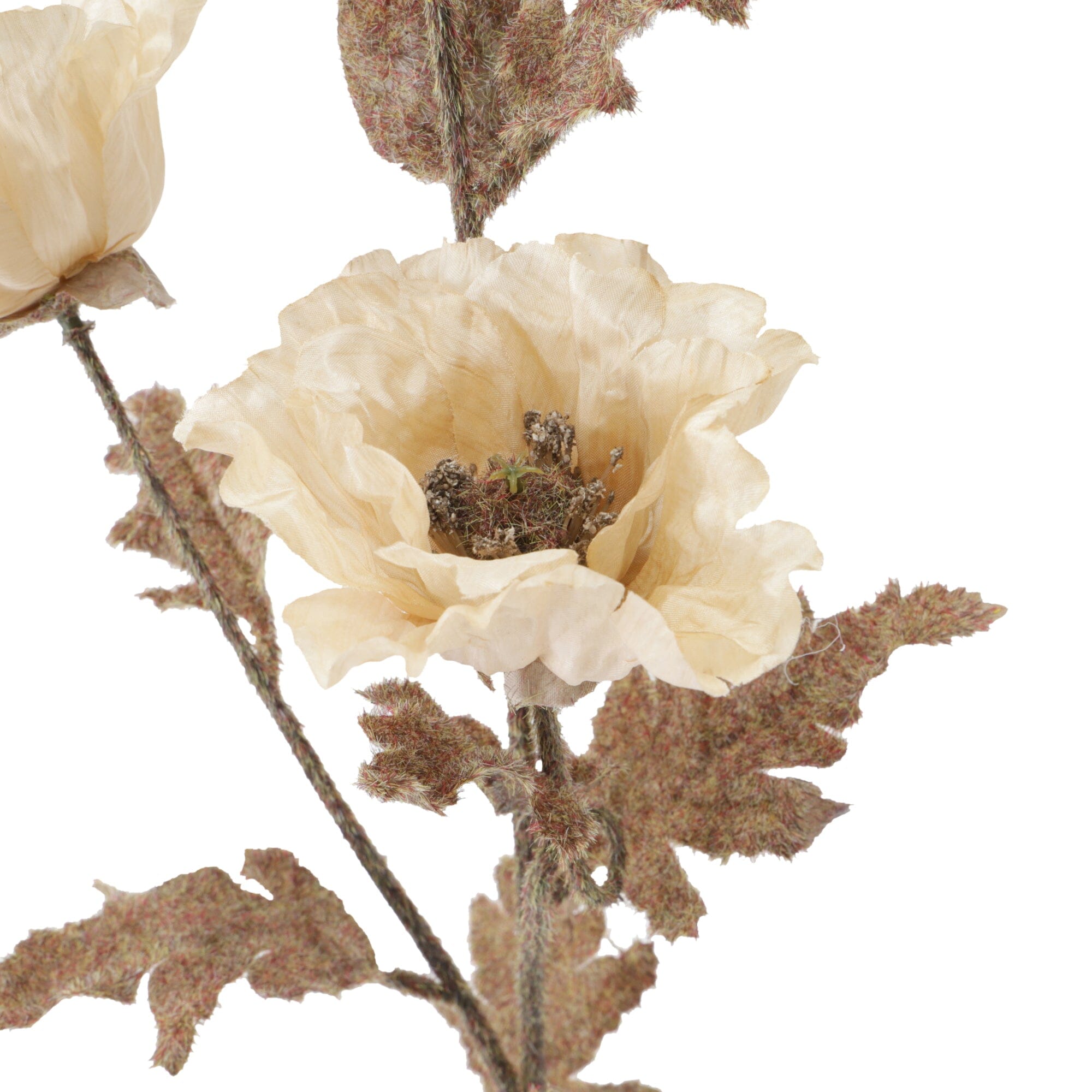 Antique White Poppy Artificial Flower - Elegant Home Decor for Living Room, Wedding, and Party Arrangements