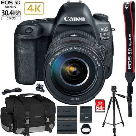 Canon EOS 5D Mark IV DSLR Camera with EF 24-105mm f/4L IS II USM Lens Kit - Professional Photography Bundle for Wedding, Portrait & Travel Shooting