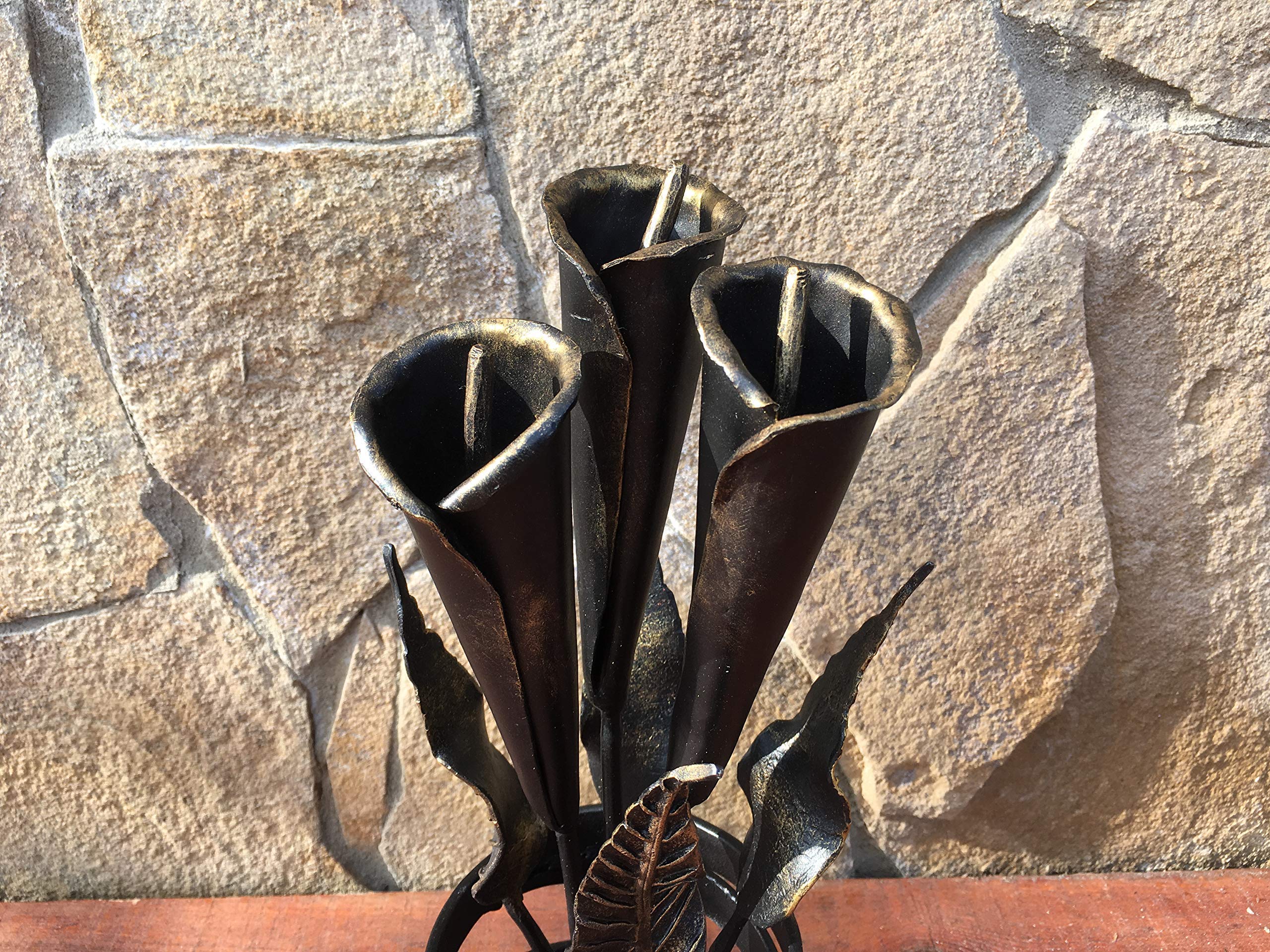 Elegant Calla Lily Bouquet for 6th & 11th Wedding Anniversary - Iron & Steel Anniversary Gift - Metal Flower Arrangement for Romantic Celebrations & Home Decor