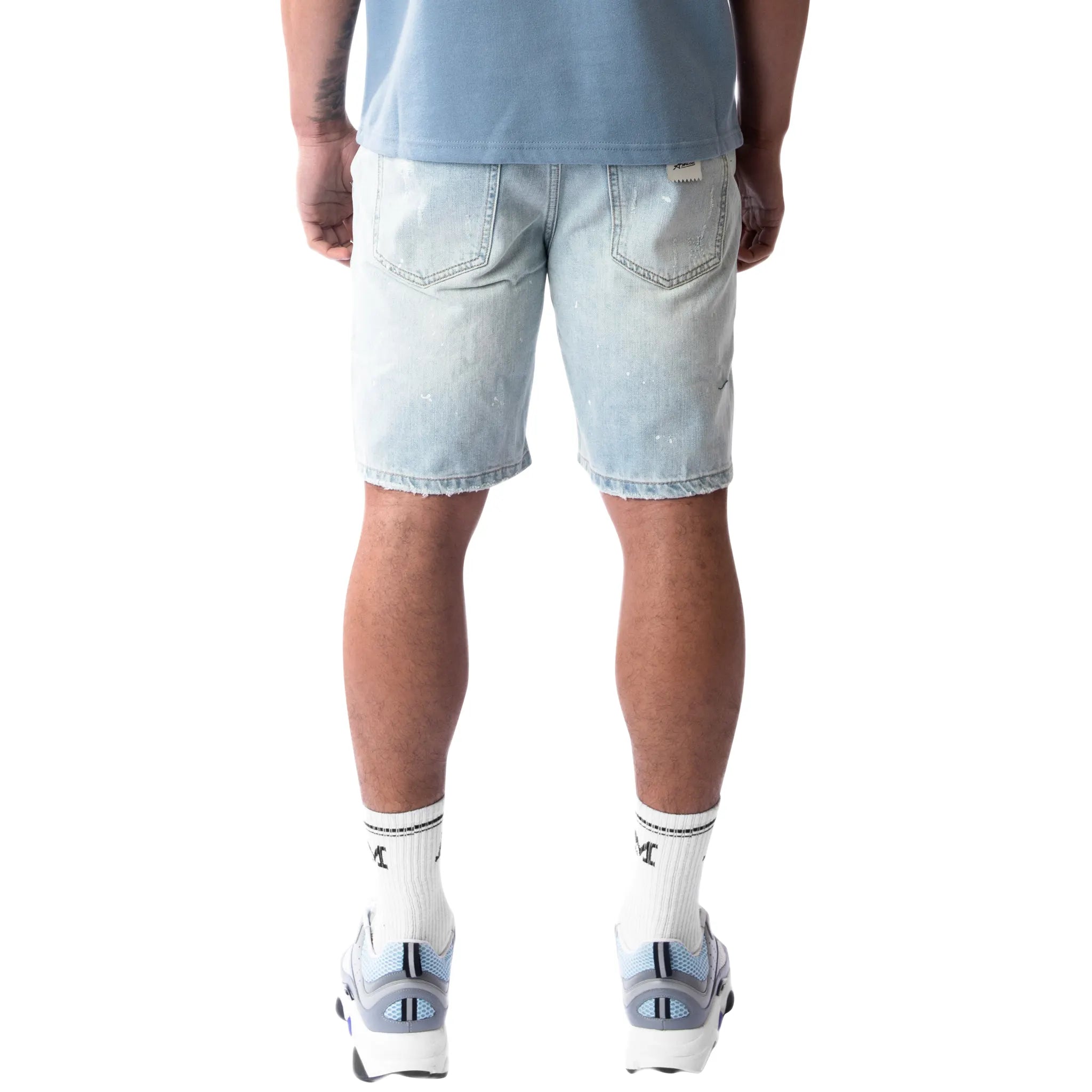 Amicci Adrano Light Blue Carpenter Shorts for Men - Durable Work Shorts with Utility Pockets - Perfect for Construction, Hiking & Outdoor Activities