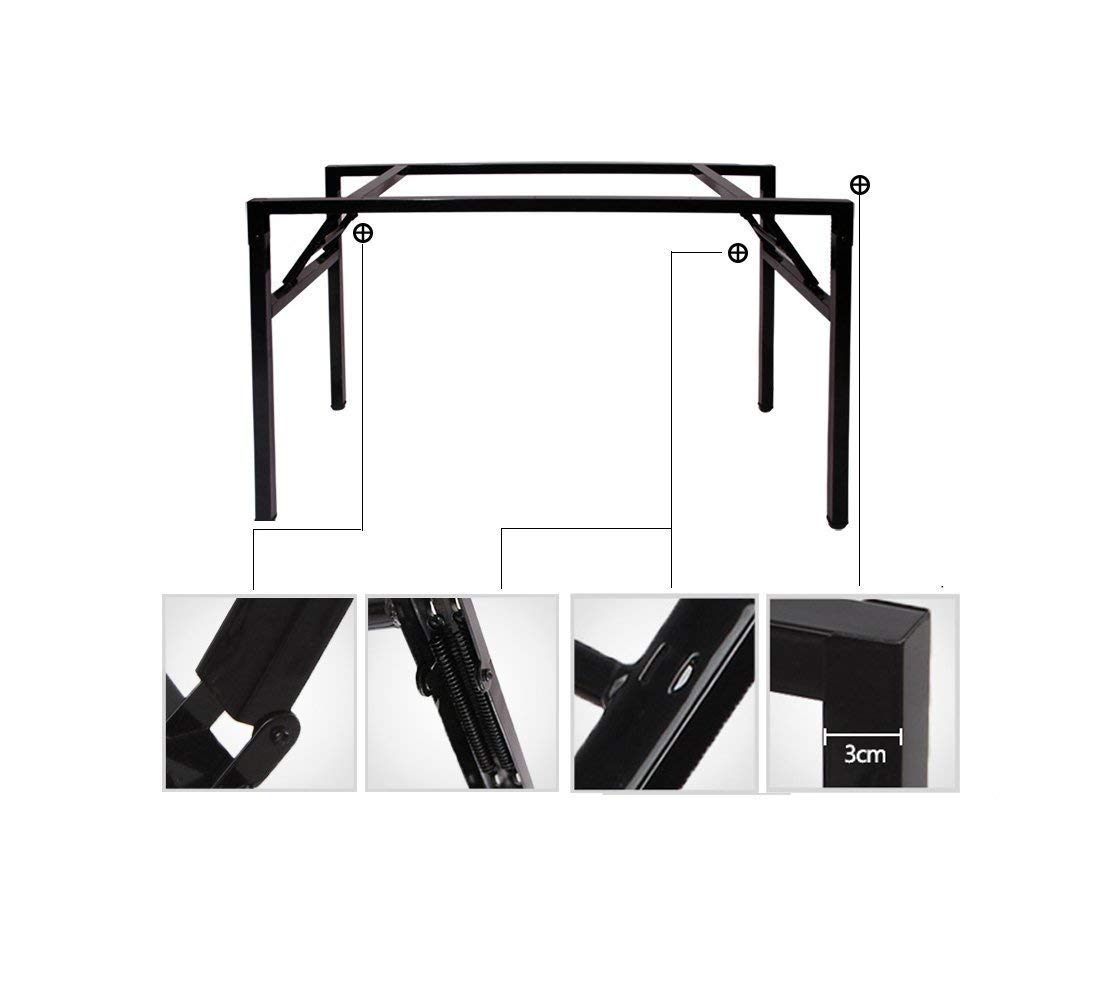 SOGES Furniture 47-inch Folding Computer Desk - BIFMA Certified Office Workstation with No Assembly Required, Black (BHUS-AC5CB-120) - Perfect for Home Office, Gaming Setup & Small Space Workstations