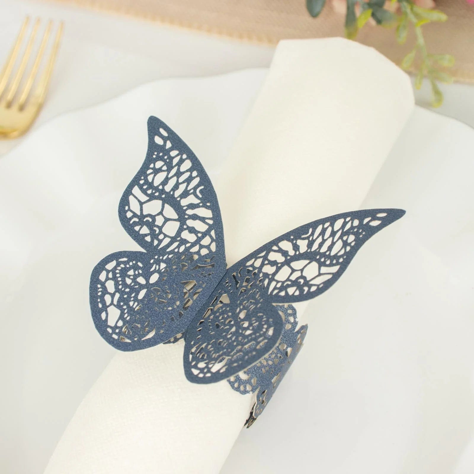12 Pack Laser Cut 3D Butterfly Napkin Rings for Wedding, Party & Table Decor - Elegant DIY Paper Craft for Dinnerware & Home Decoration