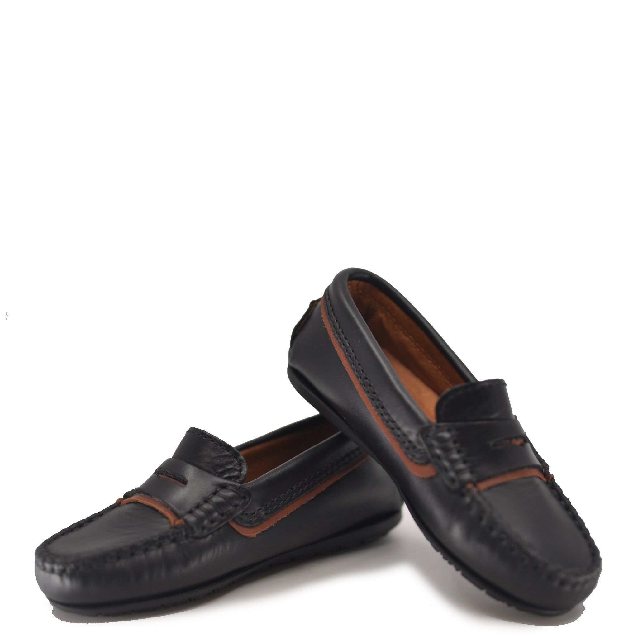 Men's Atlanta Moccasin Loafers - Black & Brown Genuine Leather Slip-On Shoes for Casual Wear, Office & Travel