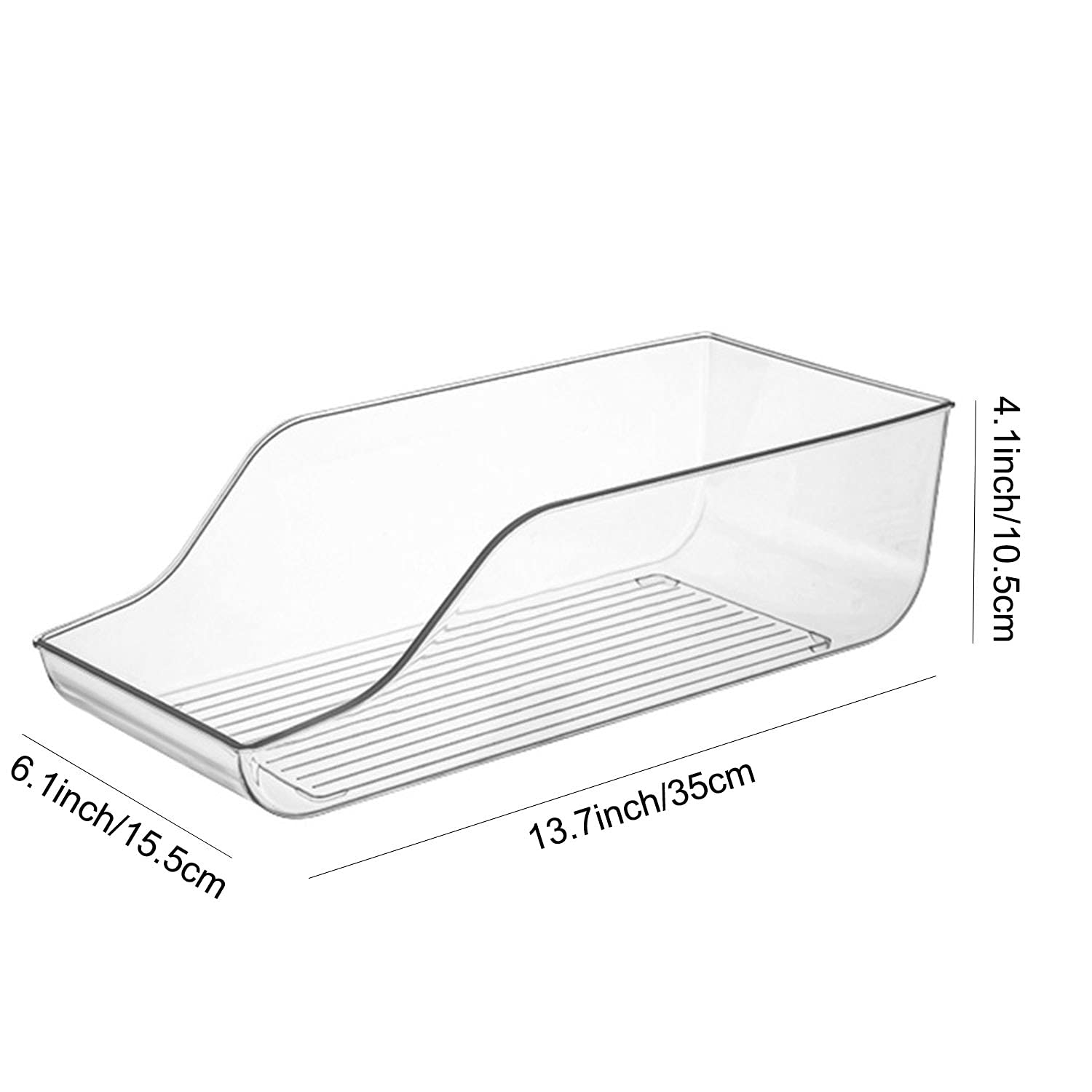 2-Pack Clear Plastic Soda Can Organizer for Refrigerator - Stackable Beverage Storage Bin for Fridge, Pantry & Kitchen Organization - Perfect for Organizing Cans, Fruits & Produce (Ideal for Home, Office & Dorm Use)
