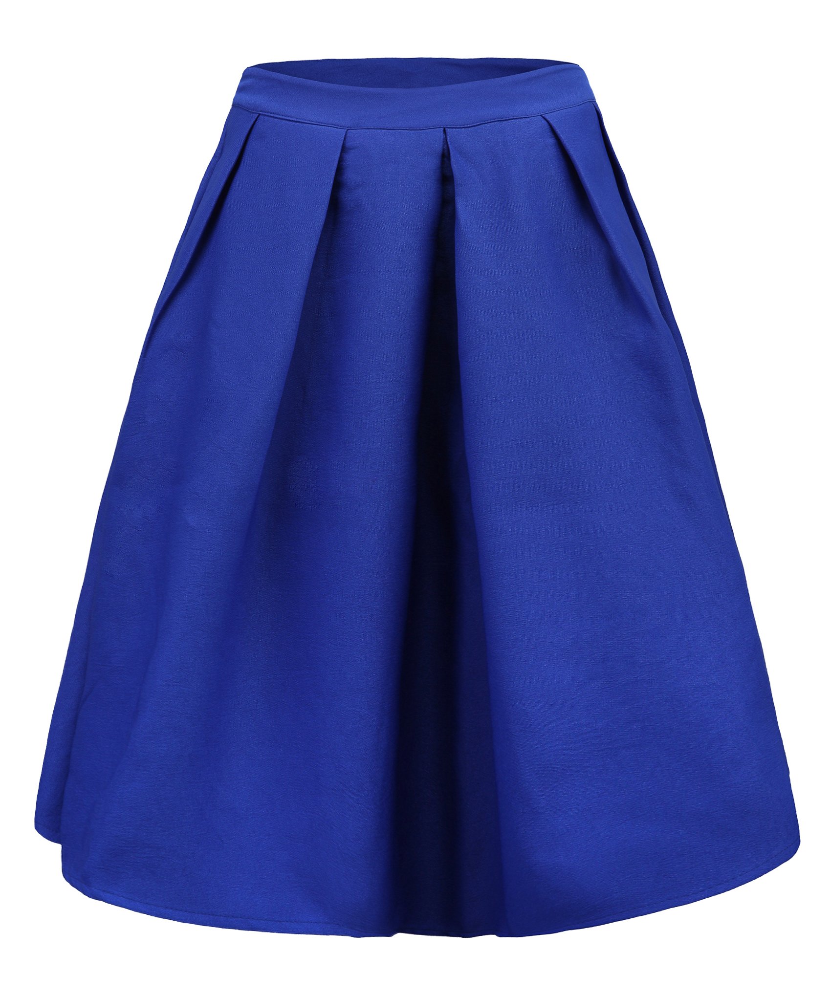 Face N Face Women's High Waisted A-Line Skater Pleated Midi Skirt - Street Fashion & Casual Outfit Essential for Spring/Summer
