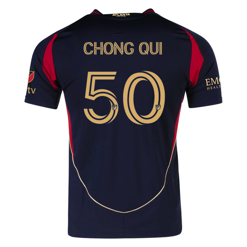 Adidas Dominik Chong Qui Atlanta United Authentic Home Jersey with MLS Patches 2025-2026 - Red & Black Soccer Shirt for Fans & Match Days