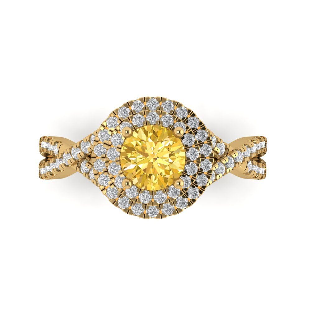 1.40ct Natural Yellow Citrine Ring 18K Gold for Engagement & Wedding