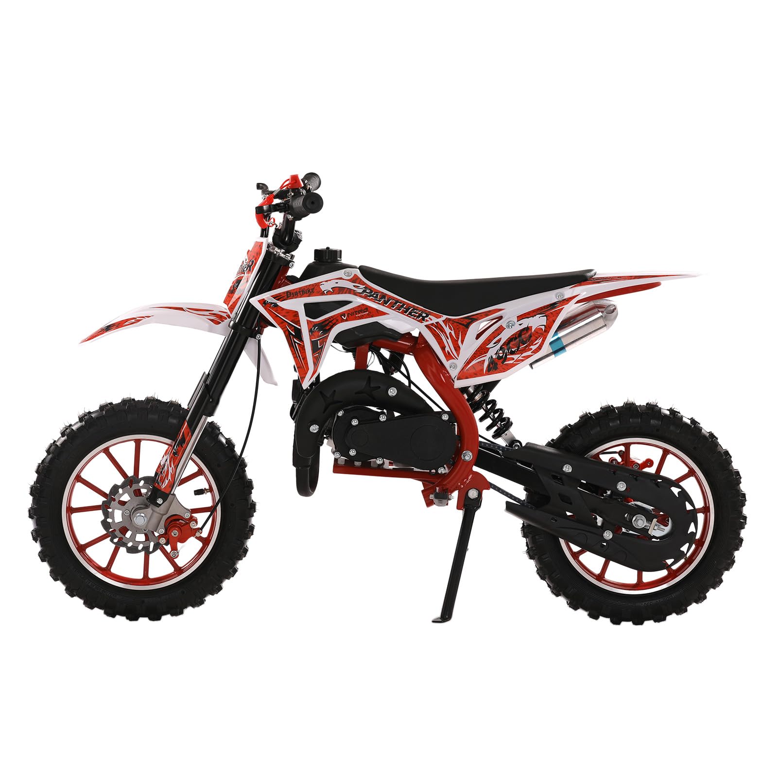 49cc Kids Dirt Bike Gas Motorcycle - 2-Stroke Mini Bike for Adults & Children - High-Speed 40km/H Off-Road Pocket Rocket with Front/Rear Disc Brakes - Perfect for Backyard Racing, Trail Adventures & Motocross Training