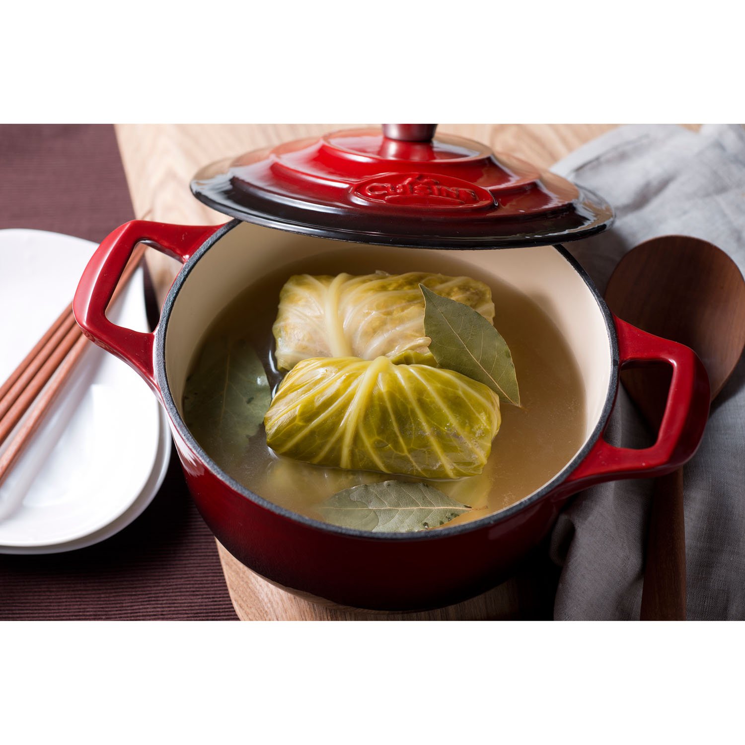 Premium Red Round 3.7 Quart Enameled Cast Iron Casserole Pot - Dutch Oven for Baking, Braising, Roasting & Slow Cooking - Stovetop to Oven Safe - Perfect for Soups, Stews & Family Meals