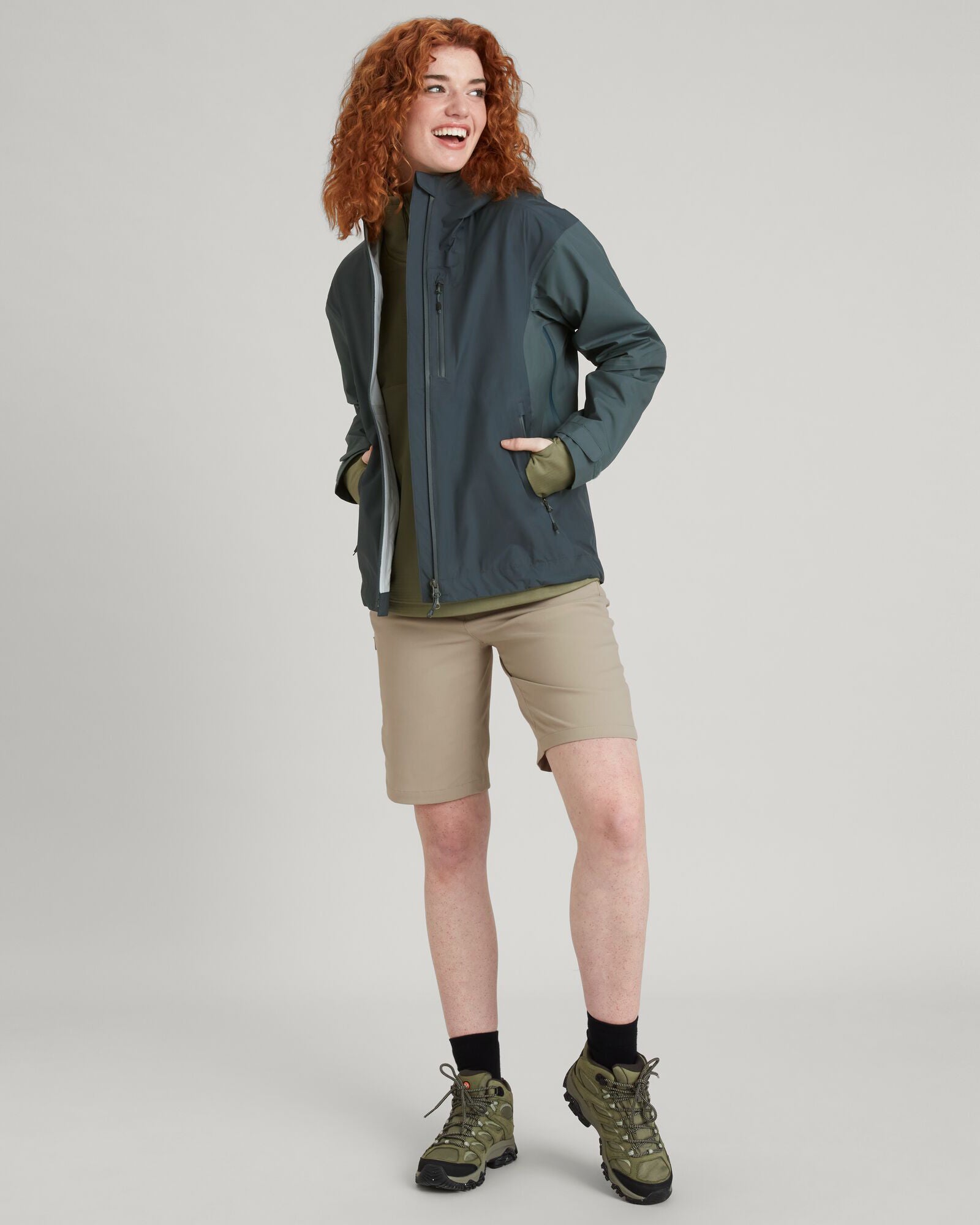 STORM Chaser 3 Layer Waterproof Women's Rain Jacket - Windproof Lightweight Hooded Coat for Outdoor Activities (Night/Light Night) | Perfect for Hiking, Camping & Commuting in Rainy Weather