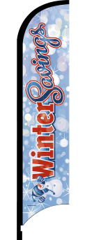 Feather Flag Banner for Winter Savings - Lightweight & Durable Outdoor Advertising Flag for Sales, Events & Promotions (Flag Only) - Perfect for Retail Stores, Car Dealerships & Seasonal Marketing