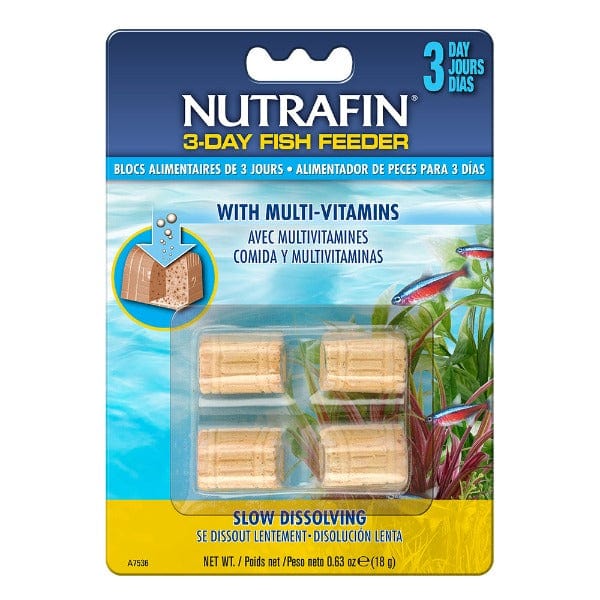 Nutrafin 3-Day Automatic Fish Feeder Block - Slow Release Fish Food for Aquariums, Ponds & Vacation Care - Perfect for Tropical Fish, Goldfish & Koi