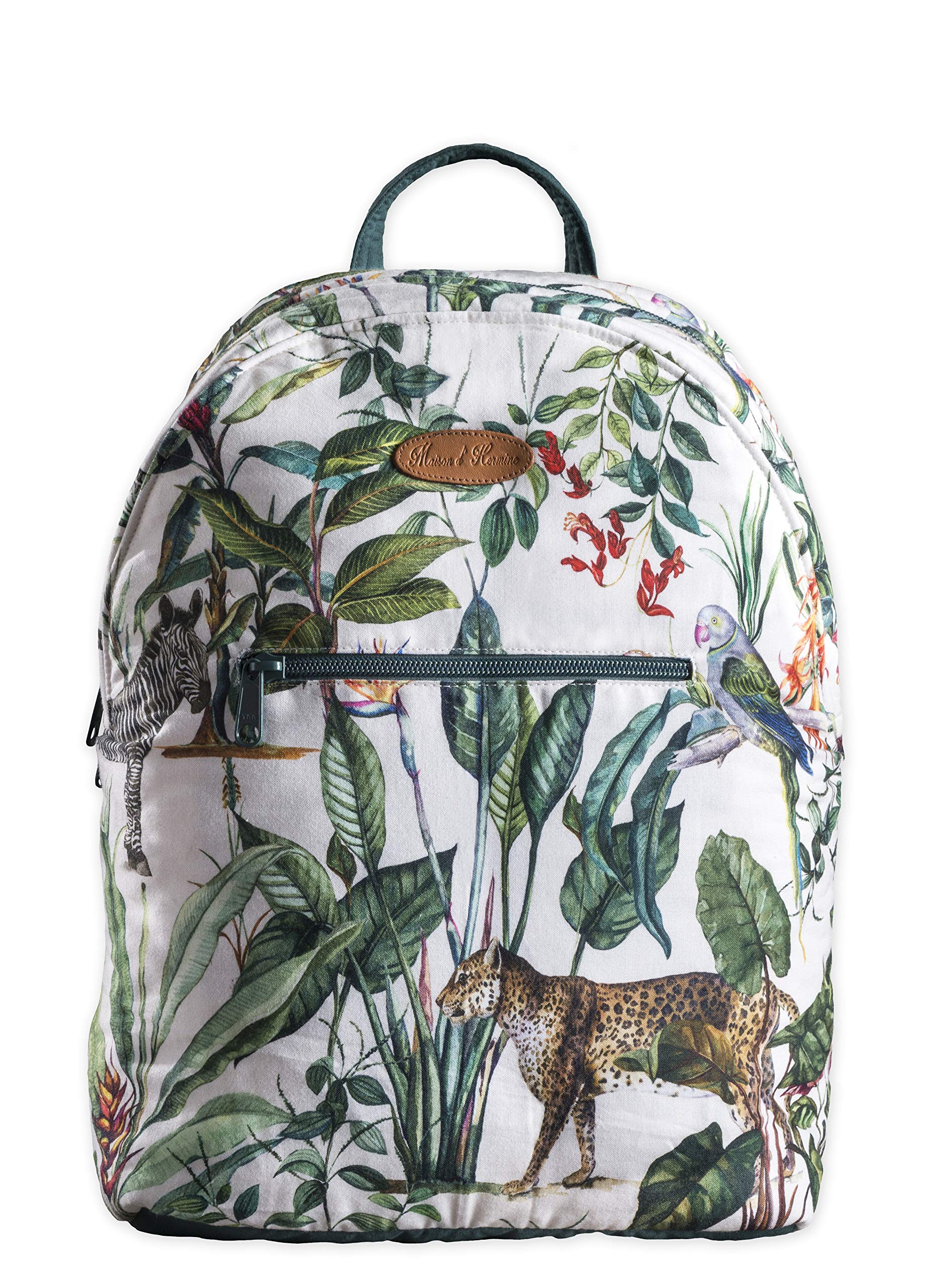 **Maison d'Hermine Lightweight Cotton Backpack with Small Pouch - Durable Travel, Work & Beach Bag for Women & Men (Wild) - Perfect for Commuting, Hiking & Daily Use**