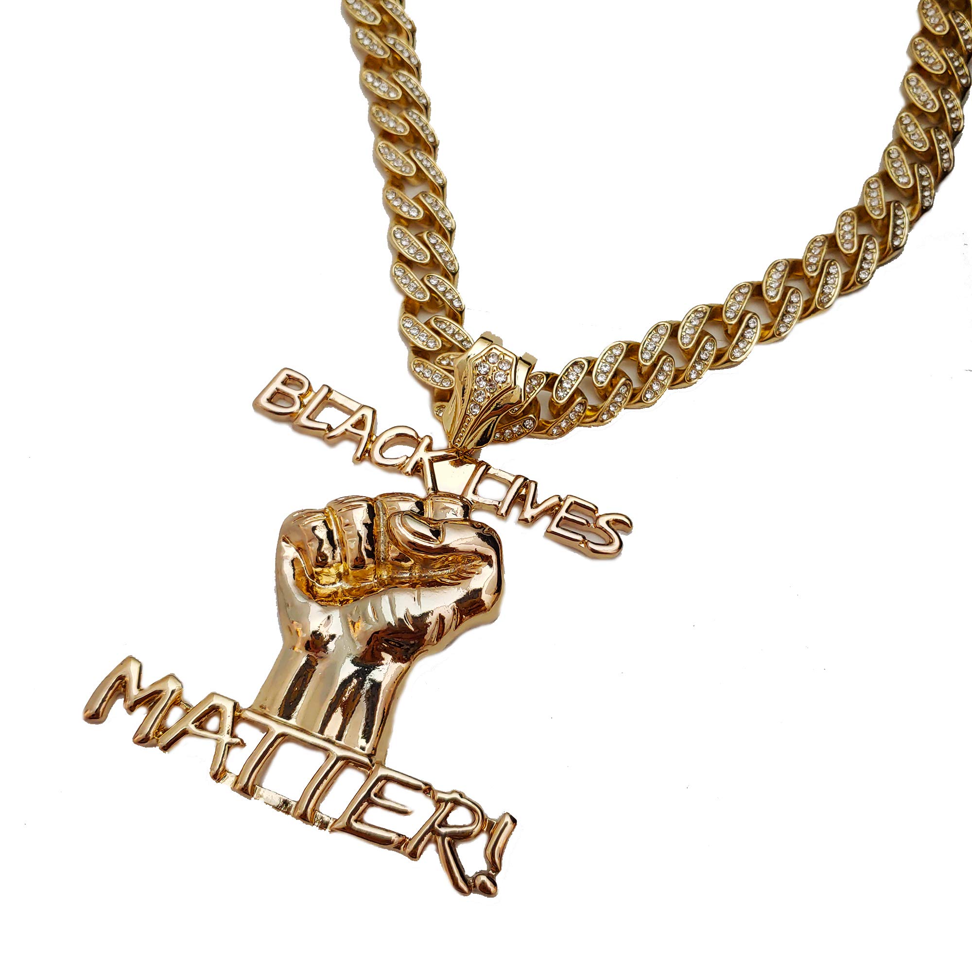 Black Lives Matter Fist Pendant with 16