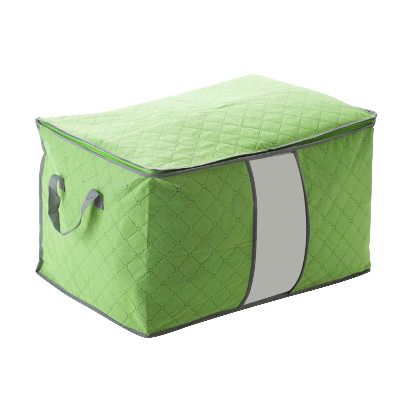 Large Capacity Foldable Storage Box with Clear Window - Perfect for Home Quilt Organization, Seasonal Decor & Halloween Party Supplies - Space Saving Closet Storage Solution for Blankets, Bedding & Holiday Decorations