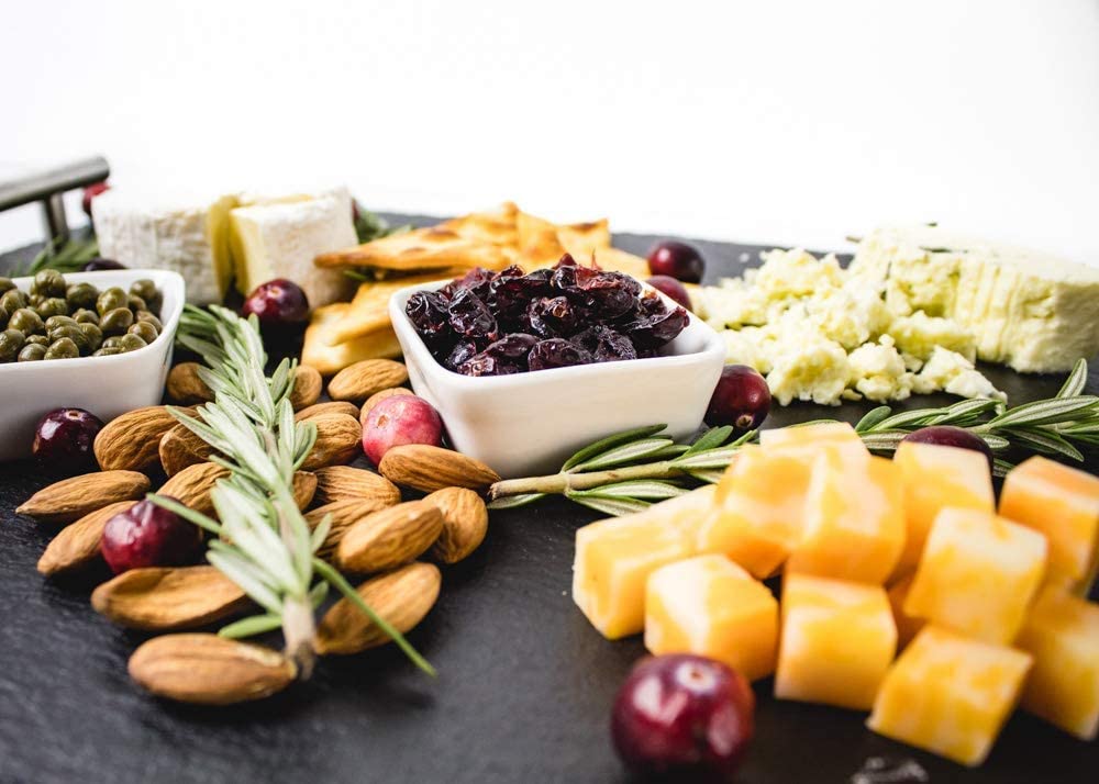 Premium Natural Slate Cheese Board Set with 14-Piece Knives & Accessories - 16