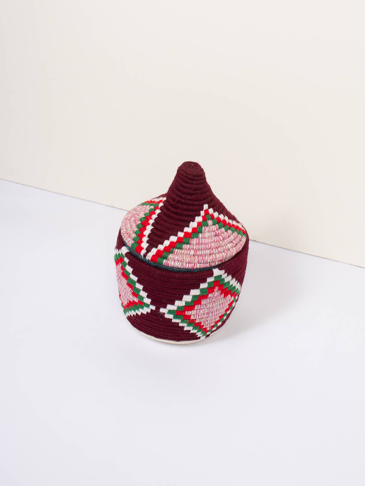Authentic Moroccan Wool Pot No.325 - Handmade Home Decor for Boho & Farmhouse Style - Perfect for Planters, Storage & Cozy Kitchen Decor