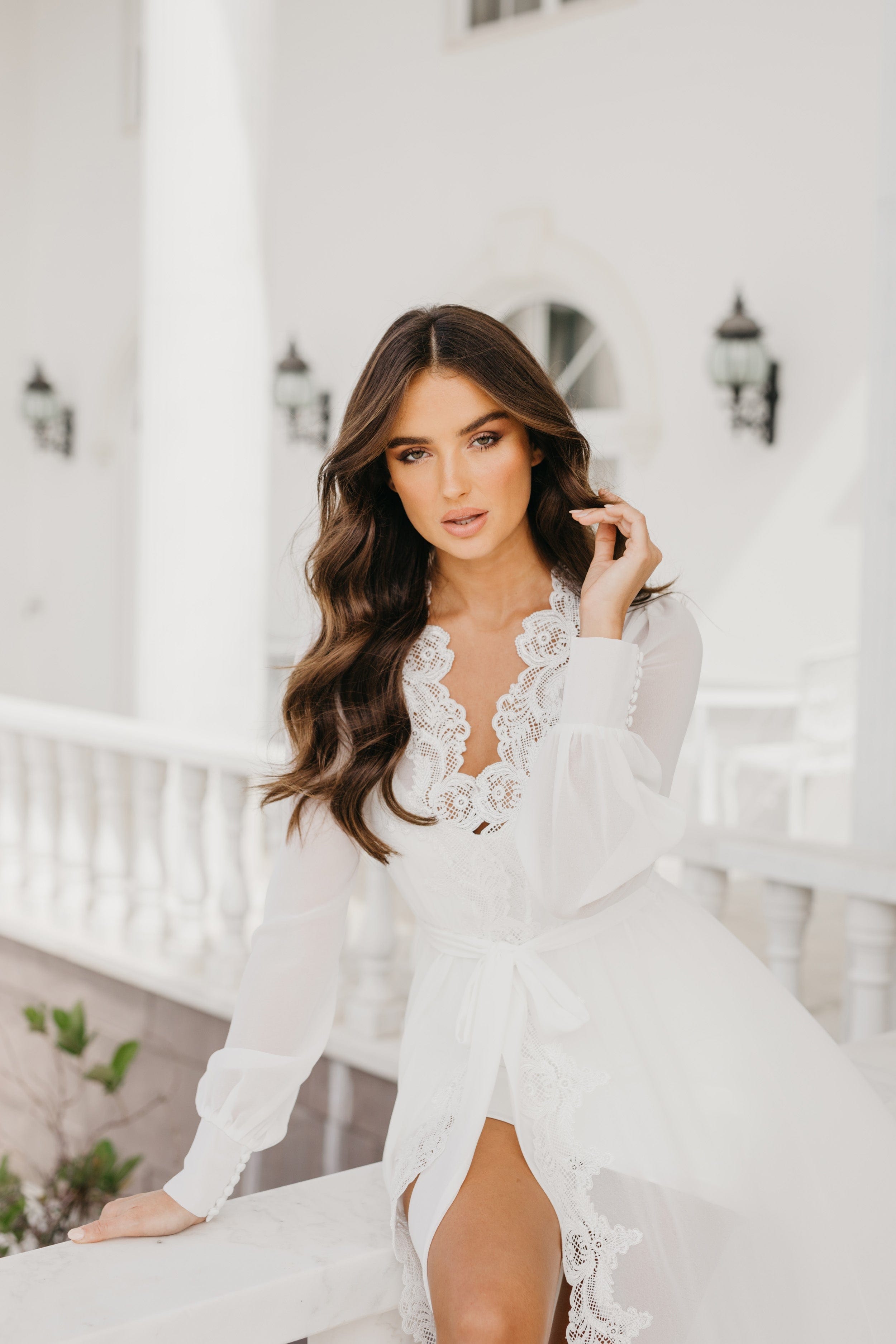 Elegant Vivian Lace Trim Maxi Dress with Train & Slip - Perfect for Weddings, Prom & Formal Occasions