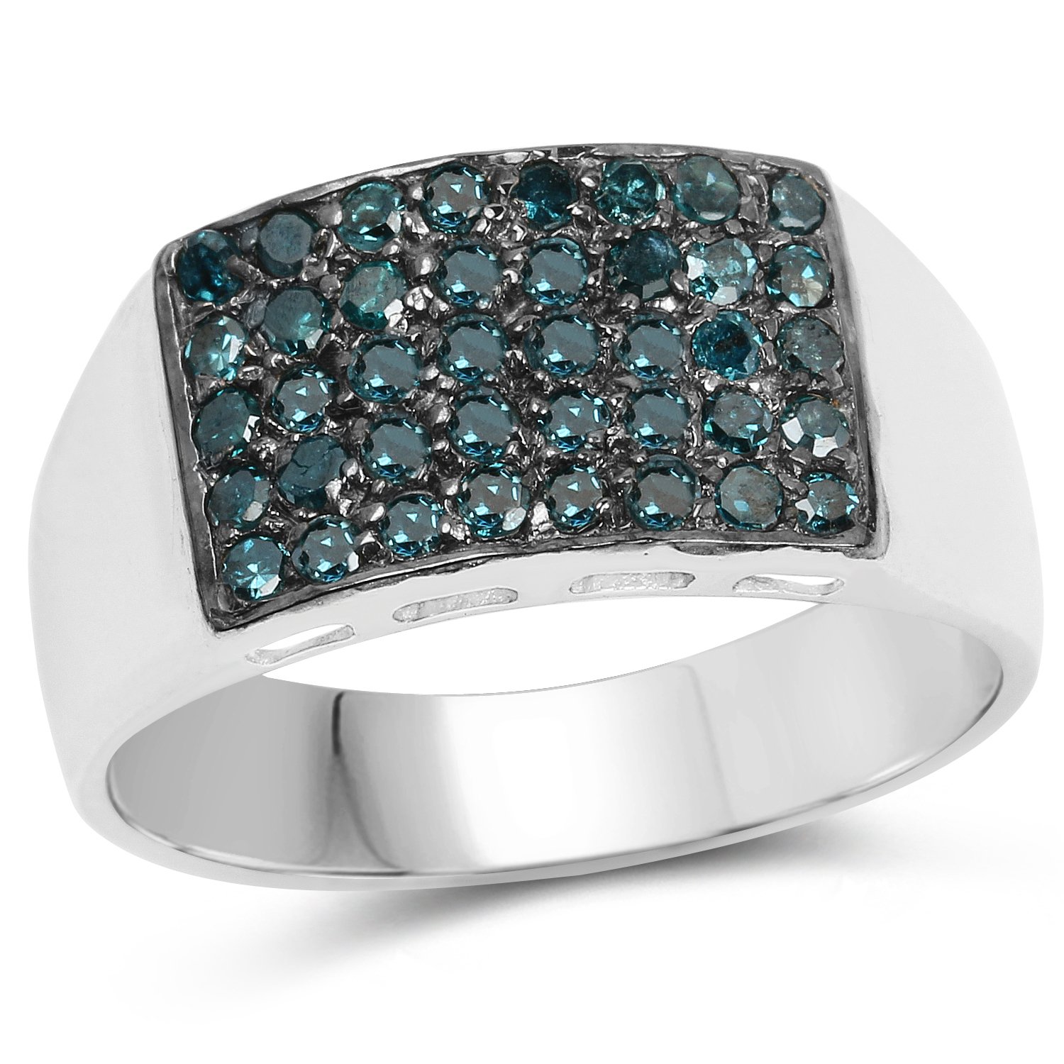 0.43 Carat Genuine Black Diamond Sterling Silver Ring for Women - 925 Silver Engagement Ring, Wedding Band, Anniversary Gift for Her - Perfect for Everyday Wear & Special Occasions