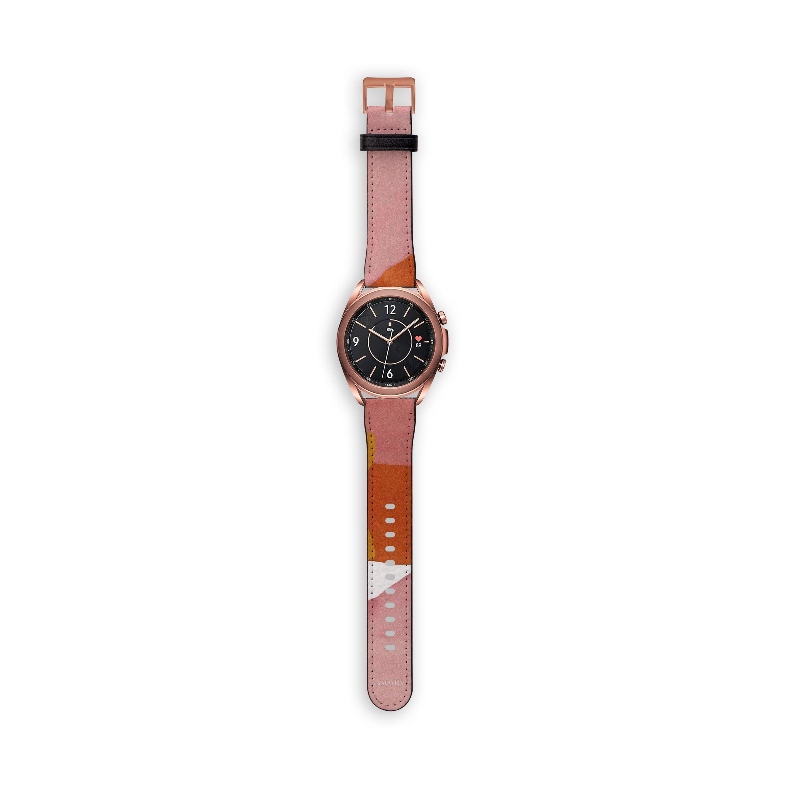 Pink Watercolor Galaxy Watch Band - Soft Silicone Strap for Samsung Galaxy Watch 4/5/6, Stylish & Comfortable for Workouts, Running & Everyday Wear