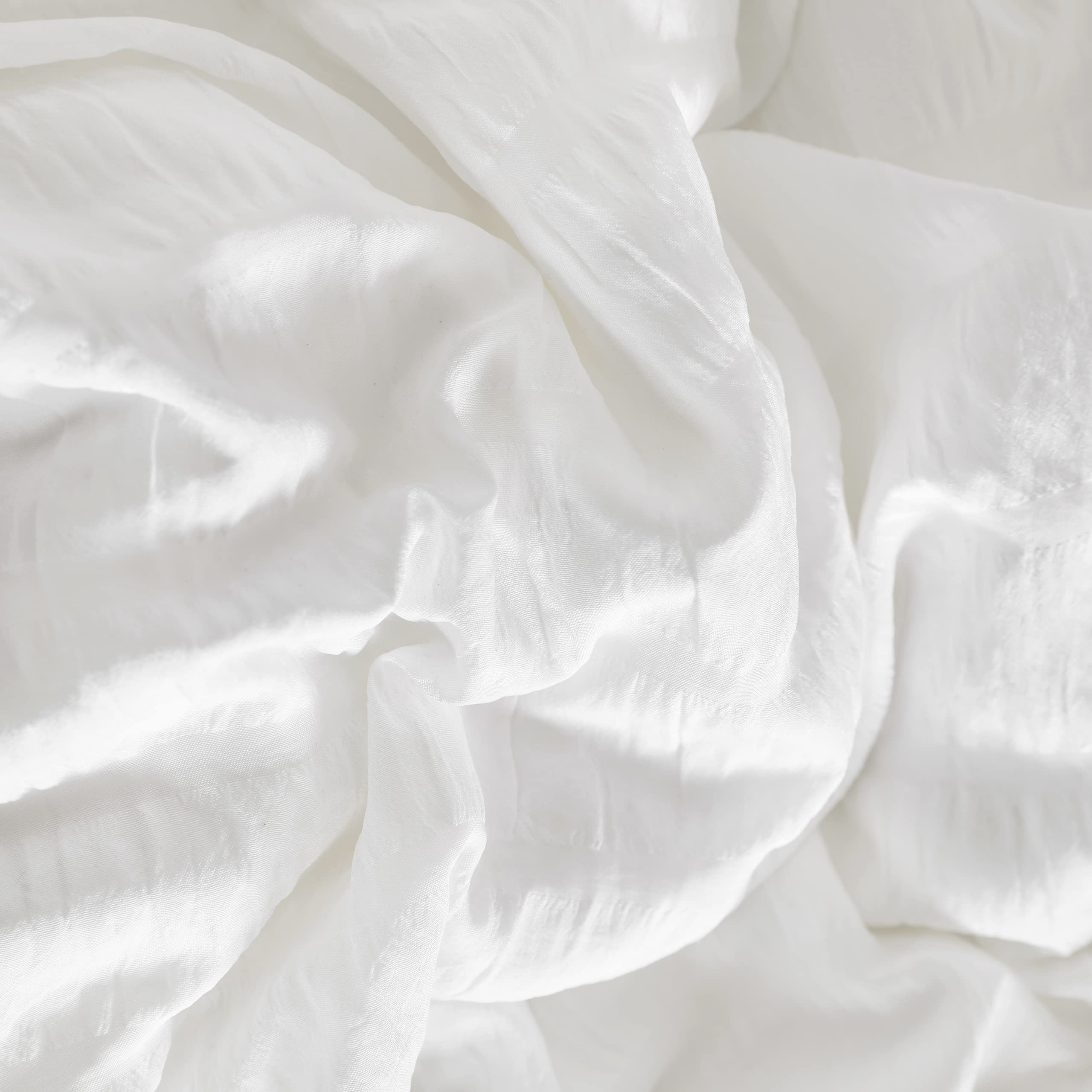NTBAY 3-Piece Queen Duvet Cover Set - Seersucker Textured Stripe Washed Microfiber Comforter Cover with Zipper Closure, 90x90 Inches, White | Soft & Breathable Bedding for Master Bedroom, Guest Room & Dorm