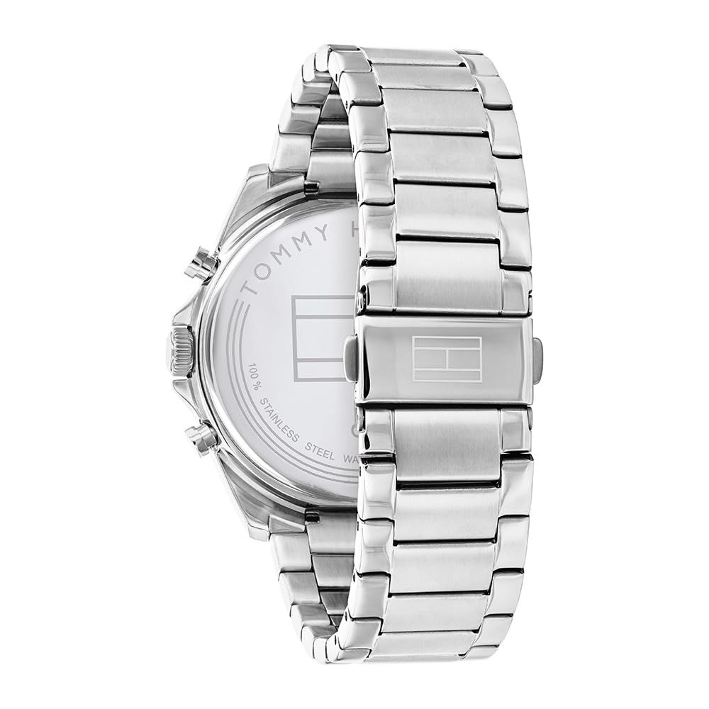 Tommy Hilfiger Men's Analog Multifunction Quartz Watch - Stainless Steel Mesh & Link Bracelet with Leather Strap - Perfect for Business, Casual & Formal Occasions