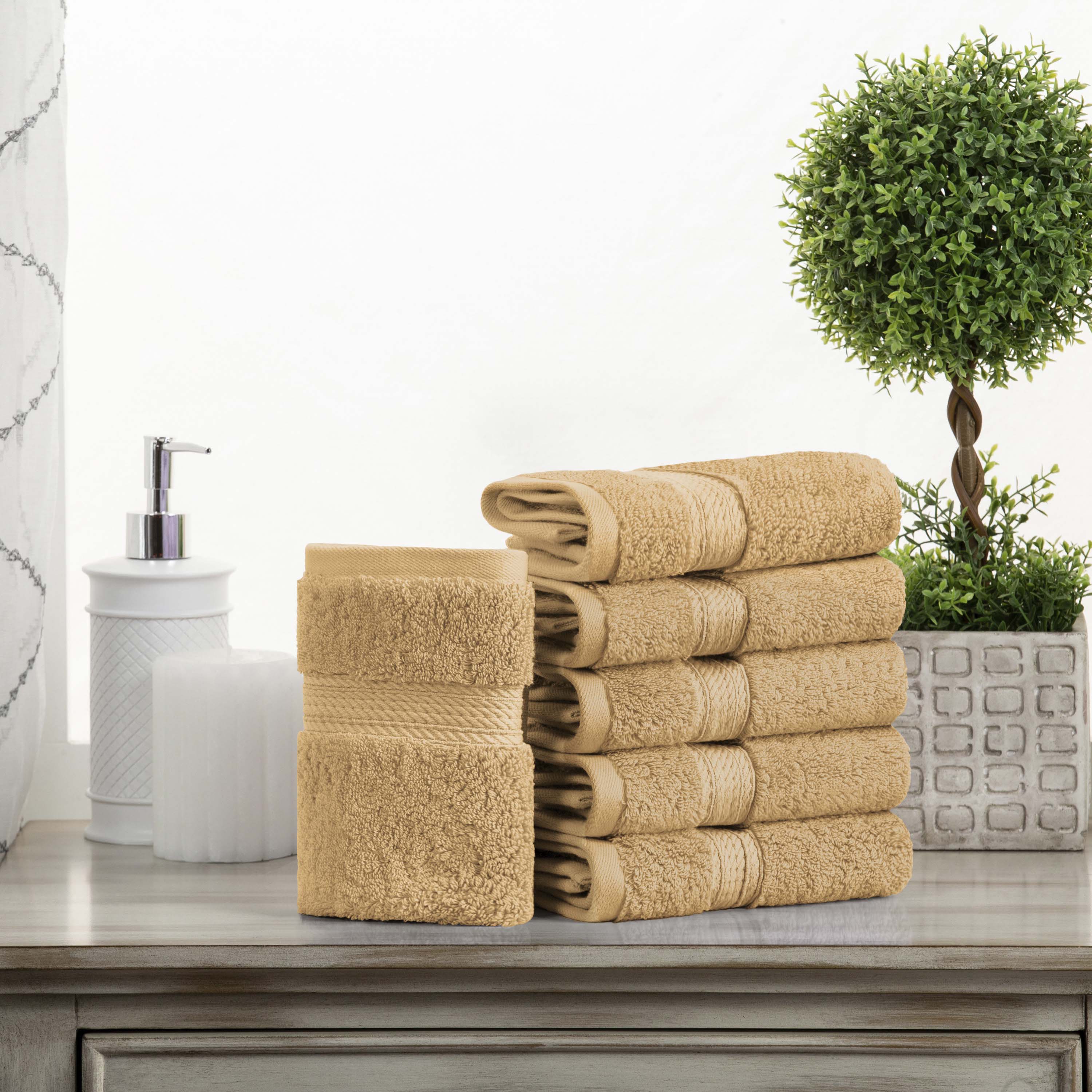 Premium 100% Egyptian Cotton Plush Heavyweight Luxury Bath Towel Set of 6 - Ultra Soft & Absorbent for Spa, Bathroom & Hotel Use