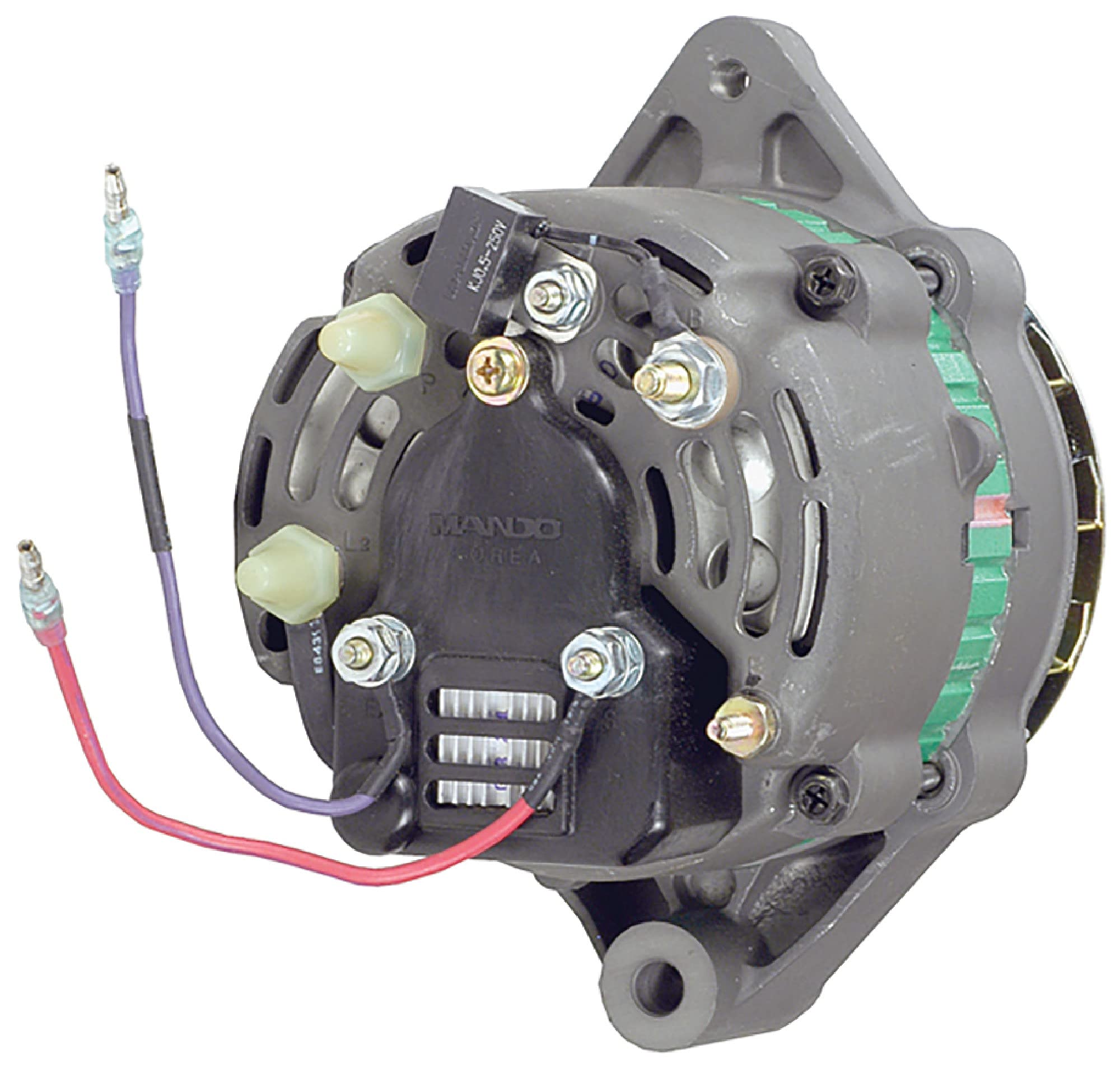 Mercruiser 4.3LHX Alternator Replacement (55 Amp) - Compatible with 1996-1997 Models | Fits AC155616, 807652, 807652T, 600118, 3860769 | External Fan & Solid Pulley with Internal Regulator | 12V Marine Engine Power Solution for Boats & Watercrafts