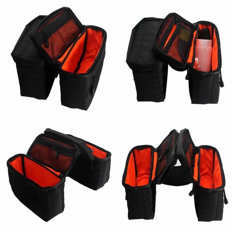 Universal Motorcycle Saddlebags - 14.5L (3.8 Gallon) Waterproof Luggage Storage Bags for Harley Softail Dyna Super Glide Sportster FXR - Perfect for Long Distance Travel, Road Trips & Daily Commuting