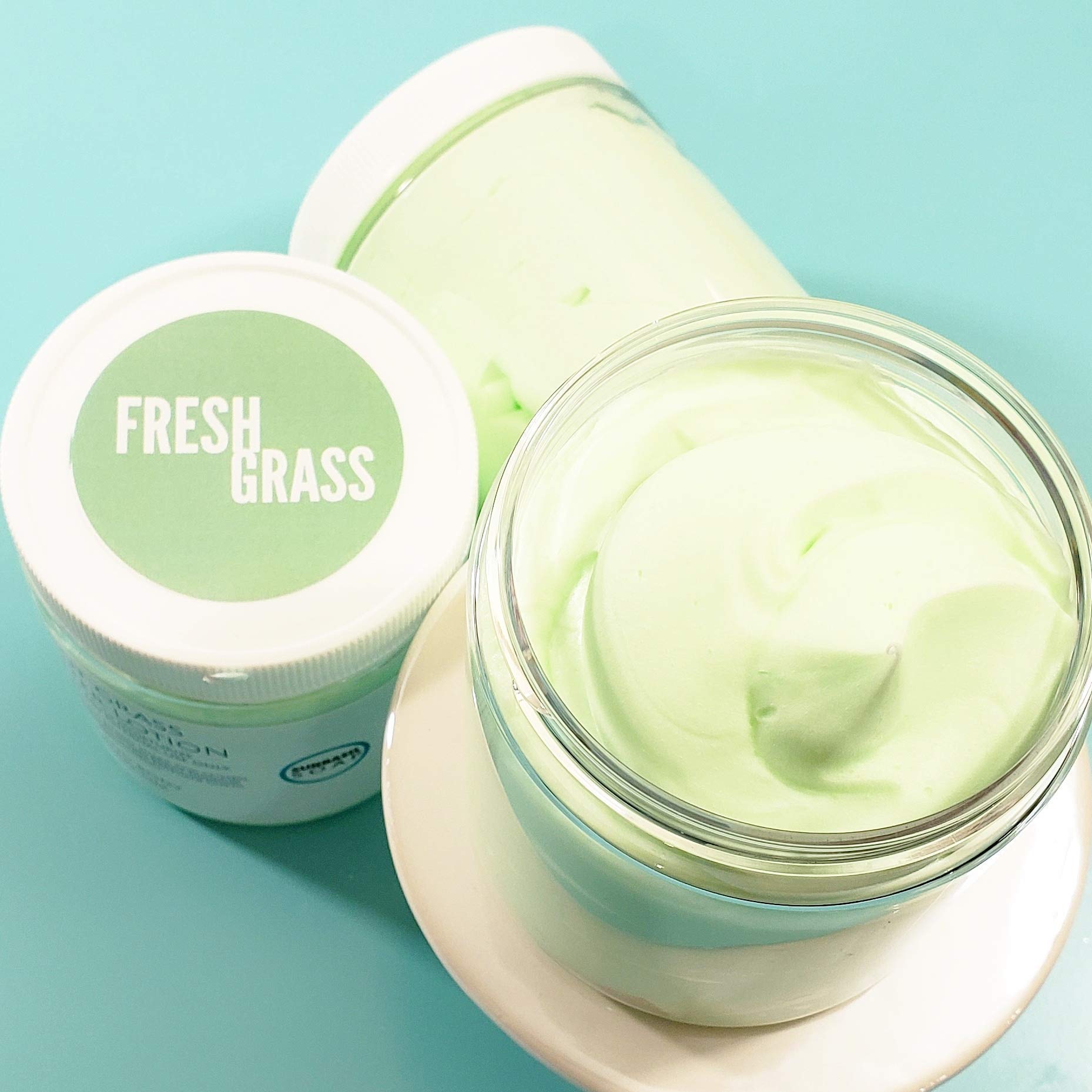 Fresh Cut Grass Natural Body Butter - Whipped Handmade Lotion for Soft Skin | Summer Bath & Body Gift Set | Perfect for Spa Days, Self-Care Routines & Relaxing After Showers