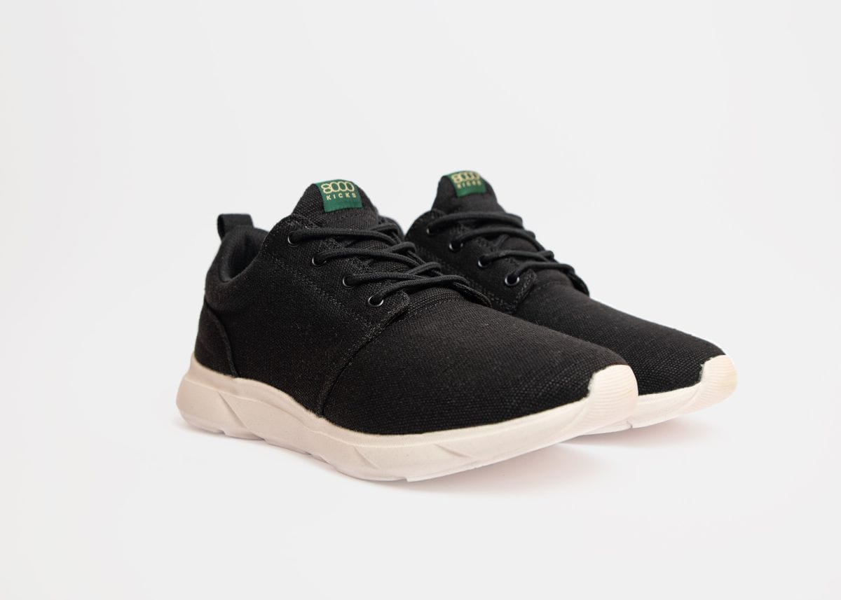 Explorer V2 Women's Vegan Hemp Trainers - Eco-Friendly Running Shoes for Women | Black & White | Perfect for Gym Workouts, Jogging & Casual Wear