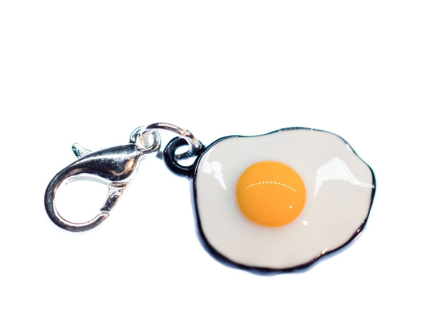 Miniblings Fried Egg Charm Pendant - Cute Breakfast & Brunch Food Jewelry for Women - Perfect for Cooking Enthusiasts & Foodie Gifts