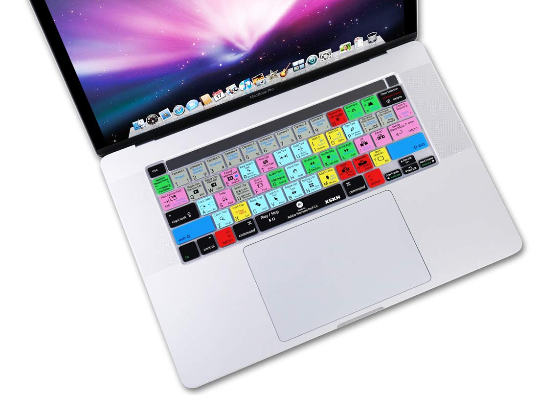 XSKN Premiere Pro CC English Silicone Shortcuts Keyboard Cover for MacBook Pro 16