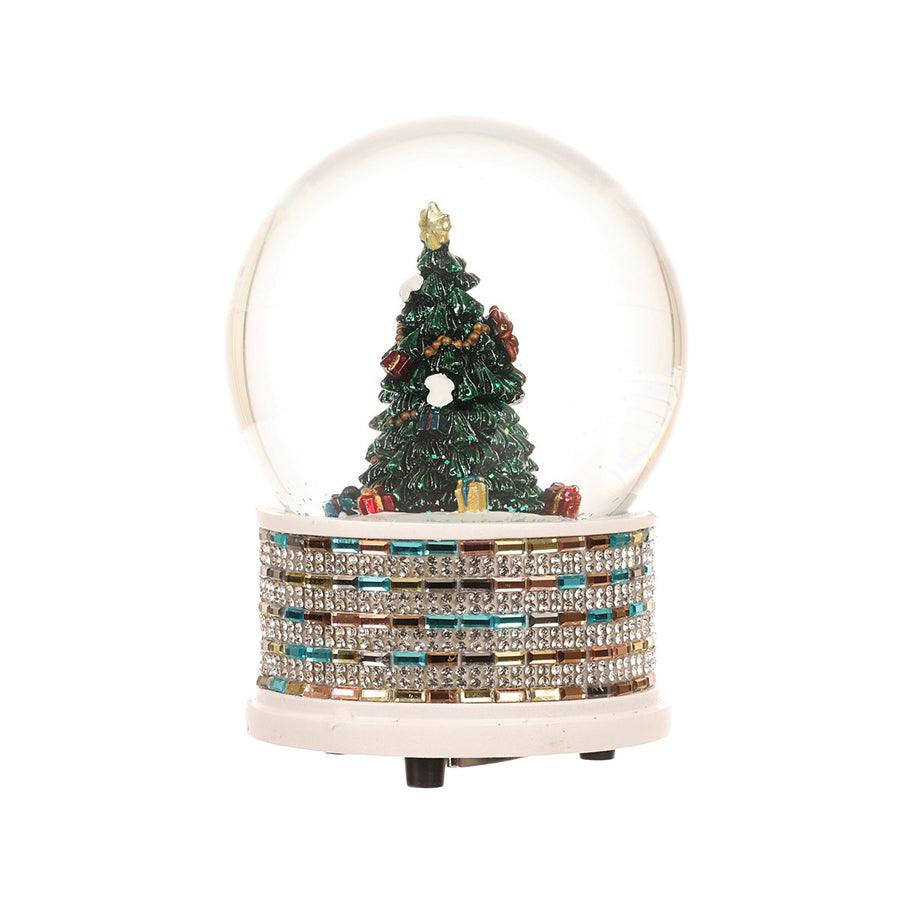 HARMONIER Christmas Music Snow Globe with Xmas Tree - 10cm, 800g - Perfect Holiday Decoration for Home, Office & Gift Giving