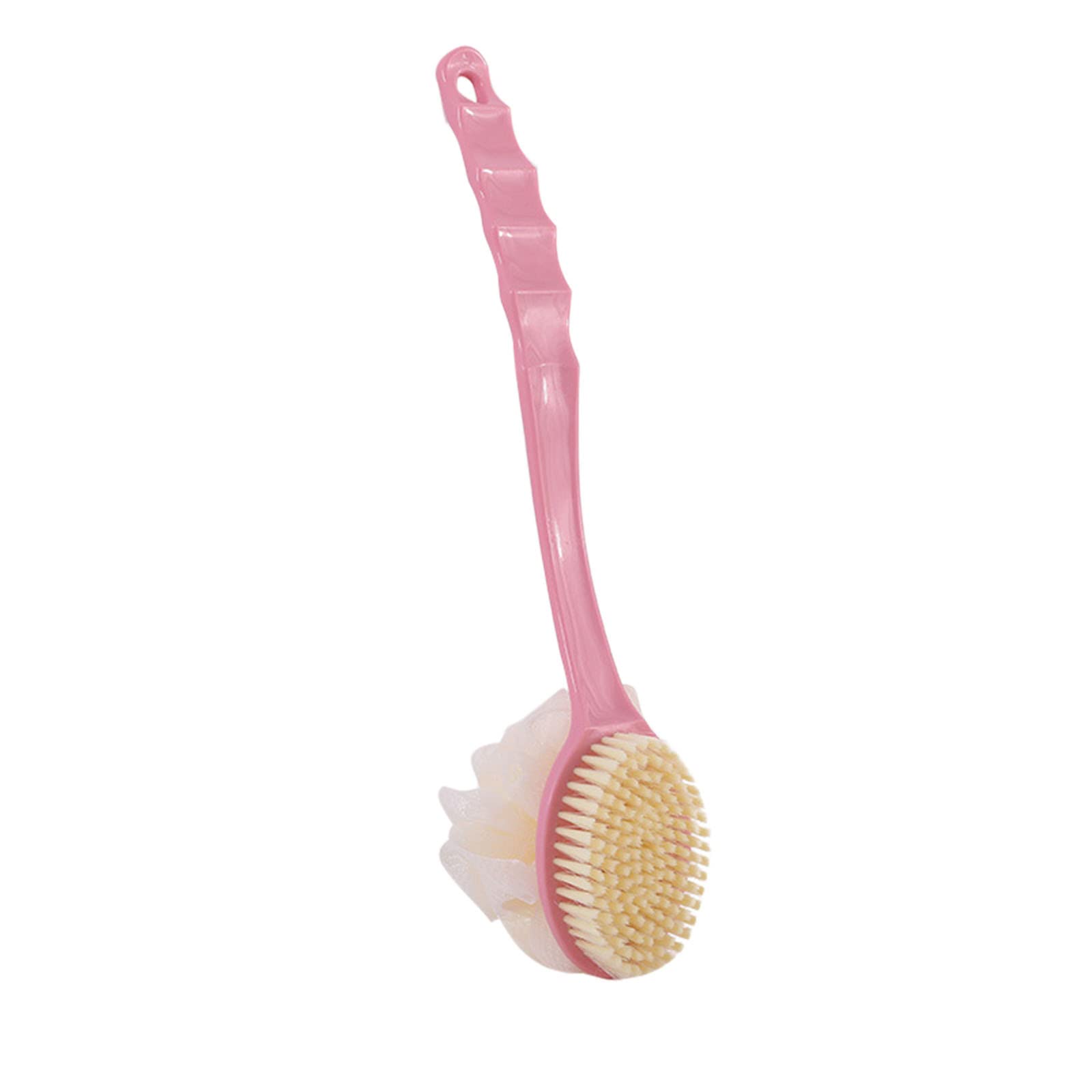 Premium Double-Sided Bath Shower Brush with Long Handle - Exfoliating Back Scrubber & Magnetic Paper Towel Holder - Ideal for Deep Cleaning, Exfoliation & Spa Experience (Pink, One Size) - Perfect for Home, Gym & Travel Use