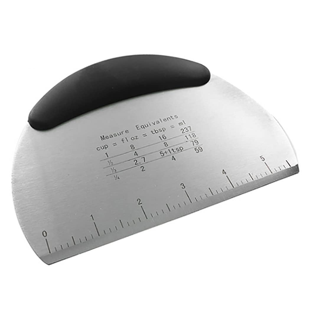 Hoshen 6.5-Inch Stainless Steel Dough Cutter - Thickened Multifunctional Baking Tool with Double Scale & Non-Slip Handle for Pizza, Pastry, Bread Making - Perfect for Home Bakers & Professional Kitchens