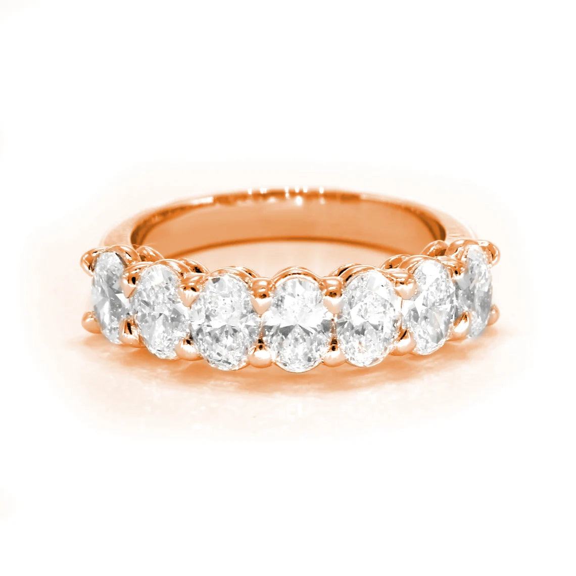 1.88 Carat Oval Diamond Wedding Ring - 7 Stone Shared Prong Engagement Band for Women | Elegant Bridal Jewelry, Anniversary Gift, Promise Ring for Her
