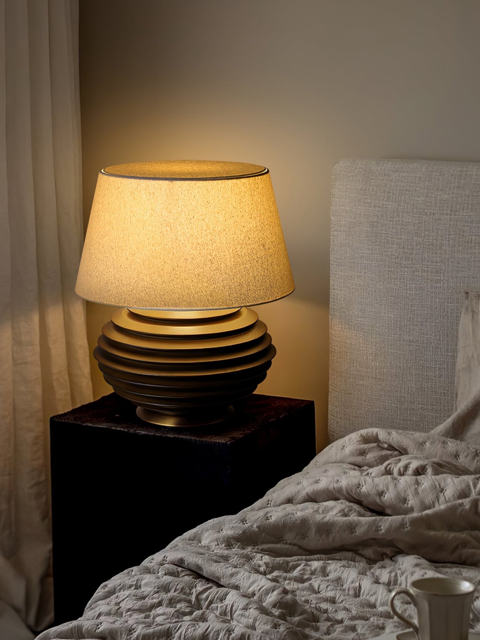 Stylish Cadence Table Lamp - Modern LED Bedside Lighting for Bedroom, Living Room & Office - Warm White & Cool White Dimmable Desk Lamp
