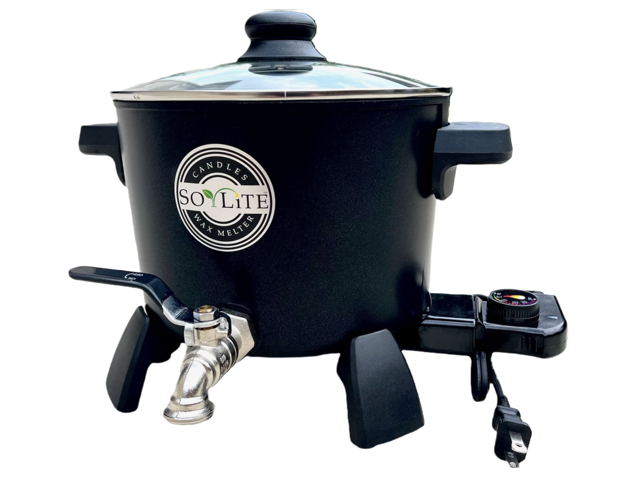 Premium Wax Melter for Candle Making - 6-7 Quart Capacity with Easy Pour Lever Valve by Soylite Candles - Perfect for DIY Soy Wax, Beeswax & Paraffin Candle Crafting at Home or Small Business