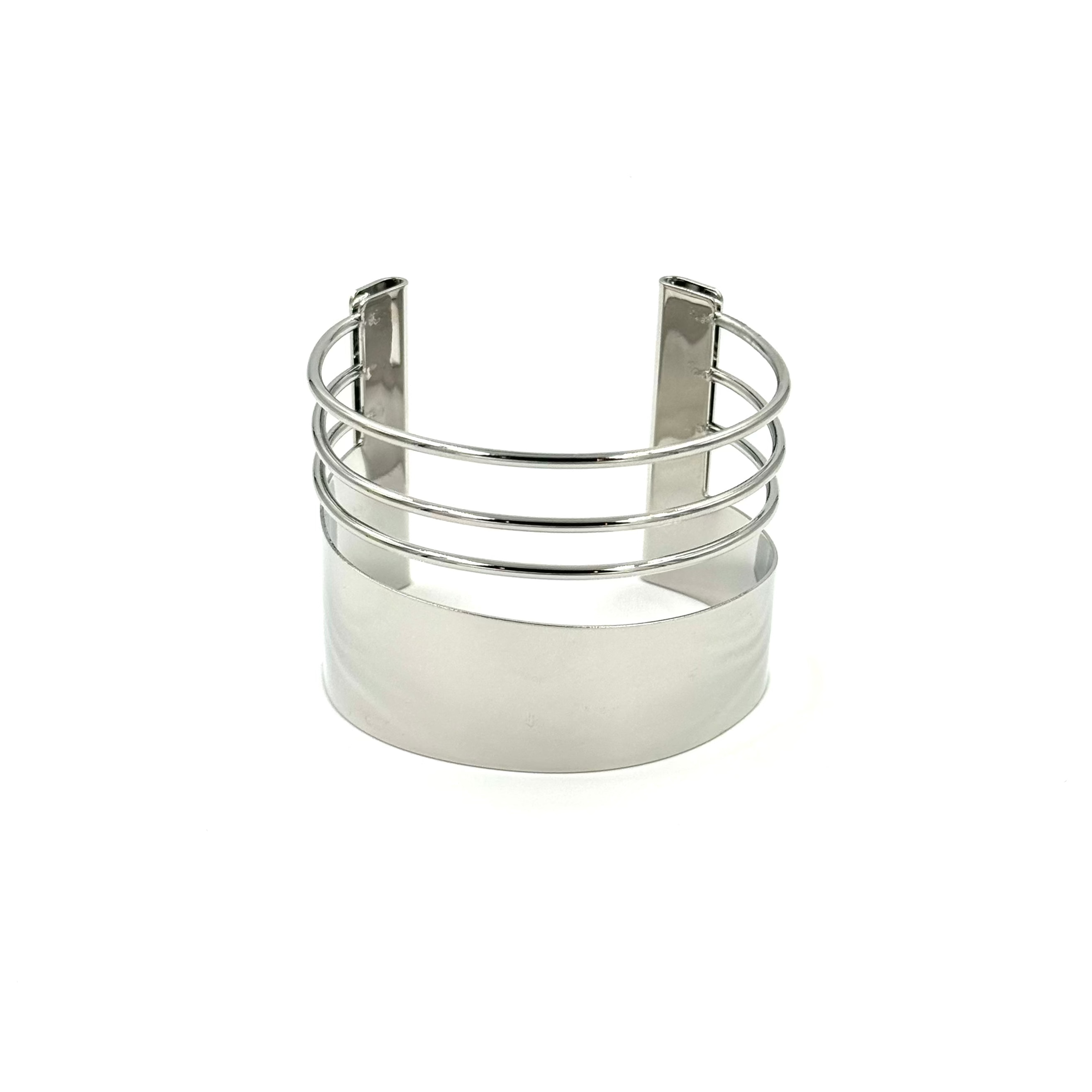Ashley Gold Stainless Steel Triple Bar Cuff Bracelet for Women - Elegant Stackable Jewelry for Everyday Wear, Parties & Special Occasions