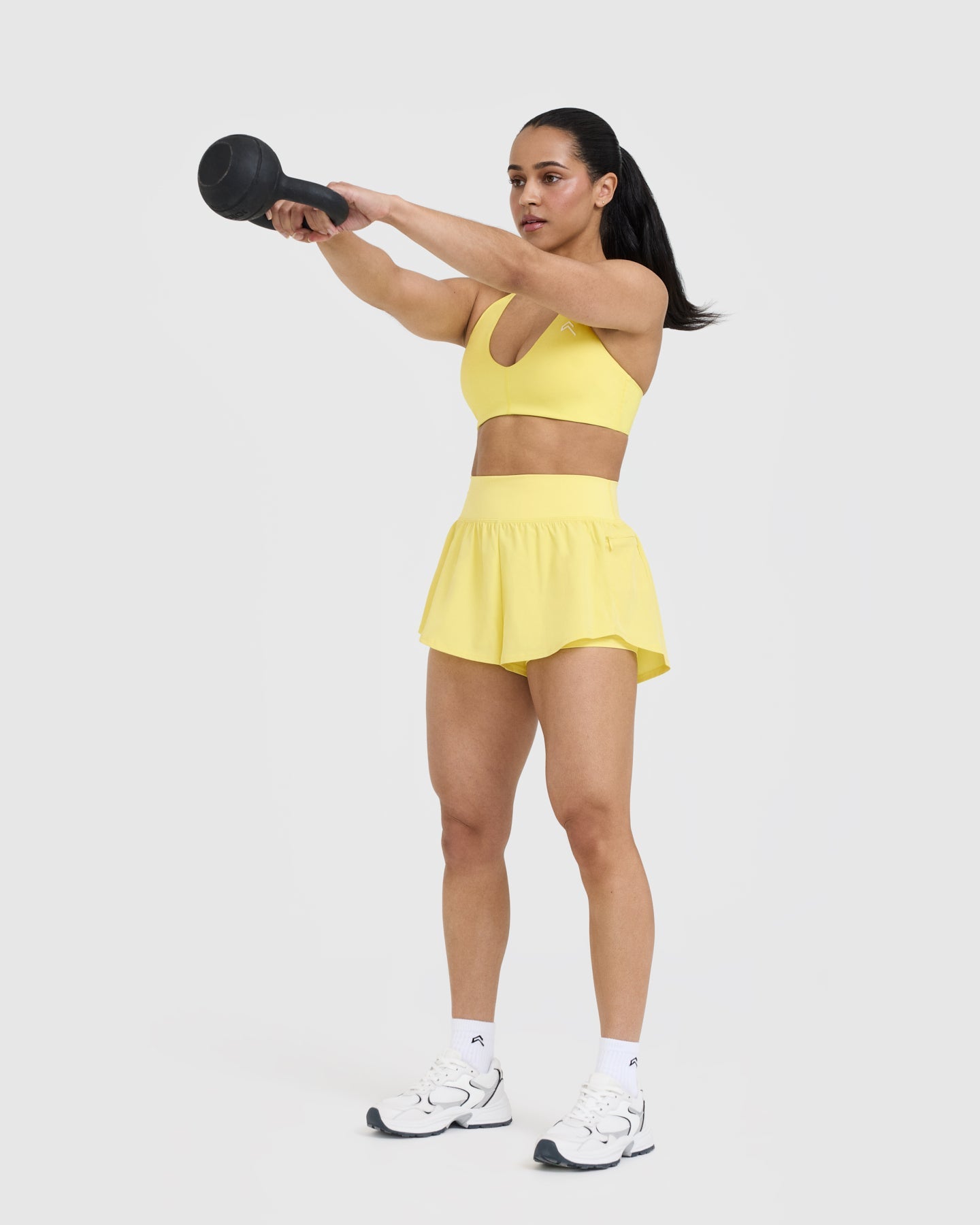 Unisex Double Layer Athletic Shorts - 5 Inch Inseam | Lemon Yellow | Perfect for Running, Gym & Casual Wear