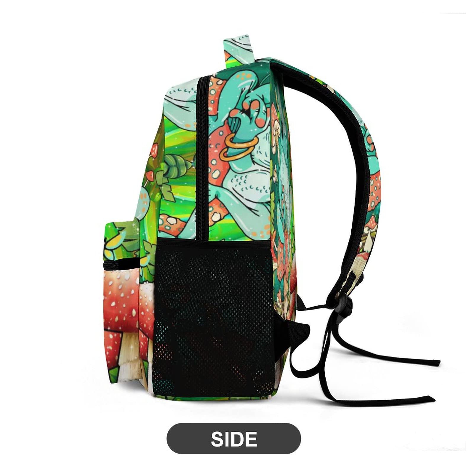 Cute Frog Mushroom Print Backpack for Kids Boys Girls - Durable Polyester School Bag, Stylish Laptop Bookbag for Travel, School & Outdoor Adventures