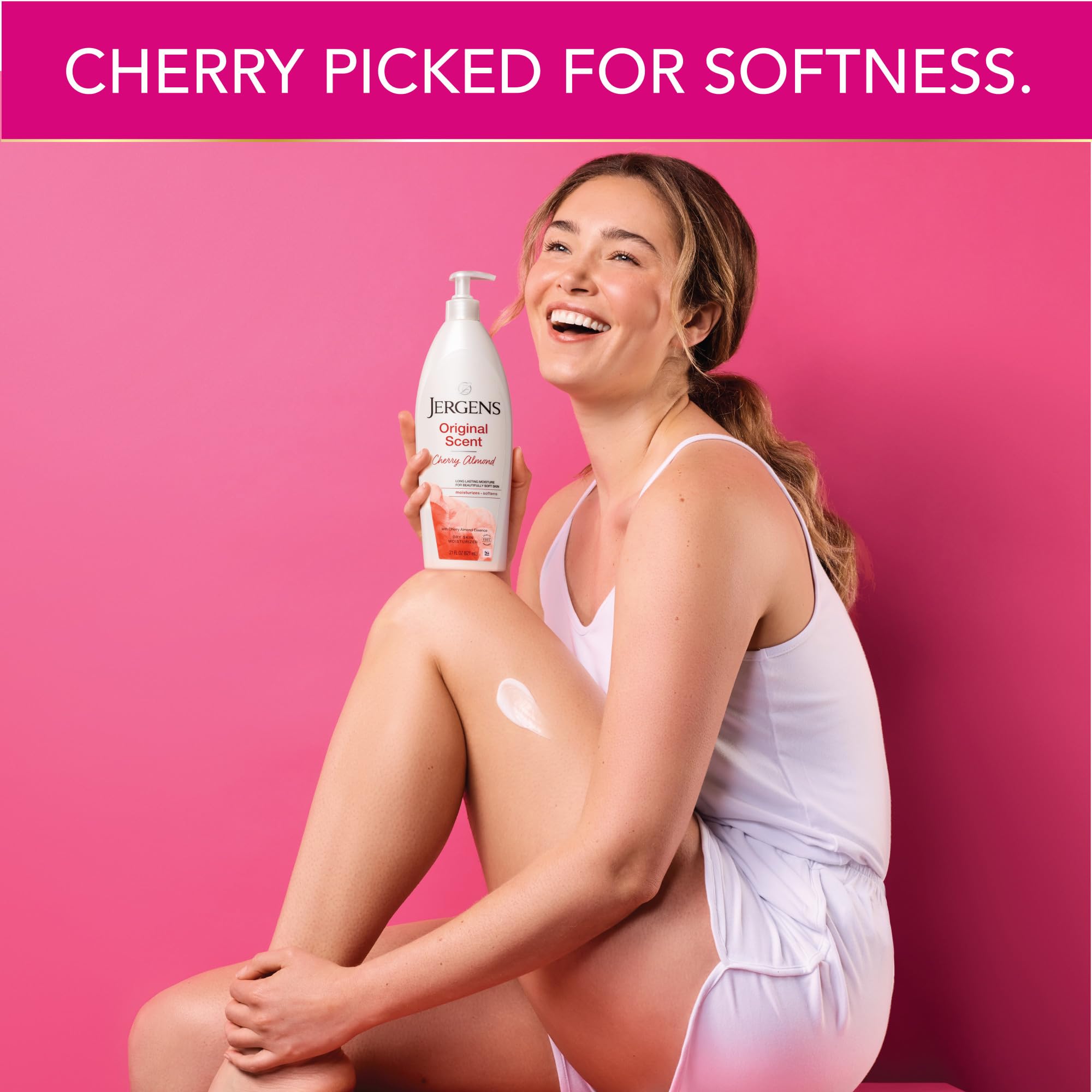 Jergens Original Scent Dry Skin Body Lotion & Moisturizer - Cherry Almond Essence for Hands & Body | Dermatologist Tested, 32 Oz | Hydrating Lotion for Dry Skin Care, Winter Moisturizer, Daily Body Hydration