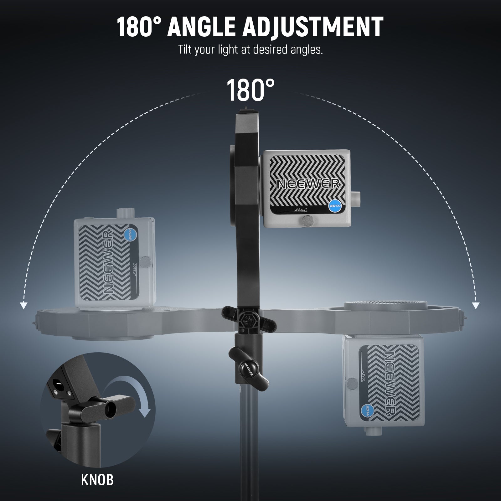 NEEWER CHB1 Bowens Mount Adapter Holder for HS60B/HB60S Handheld Video Light - Compatible with DSLR Cameras, Perfect for Photography & Videography Lighting Setup