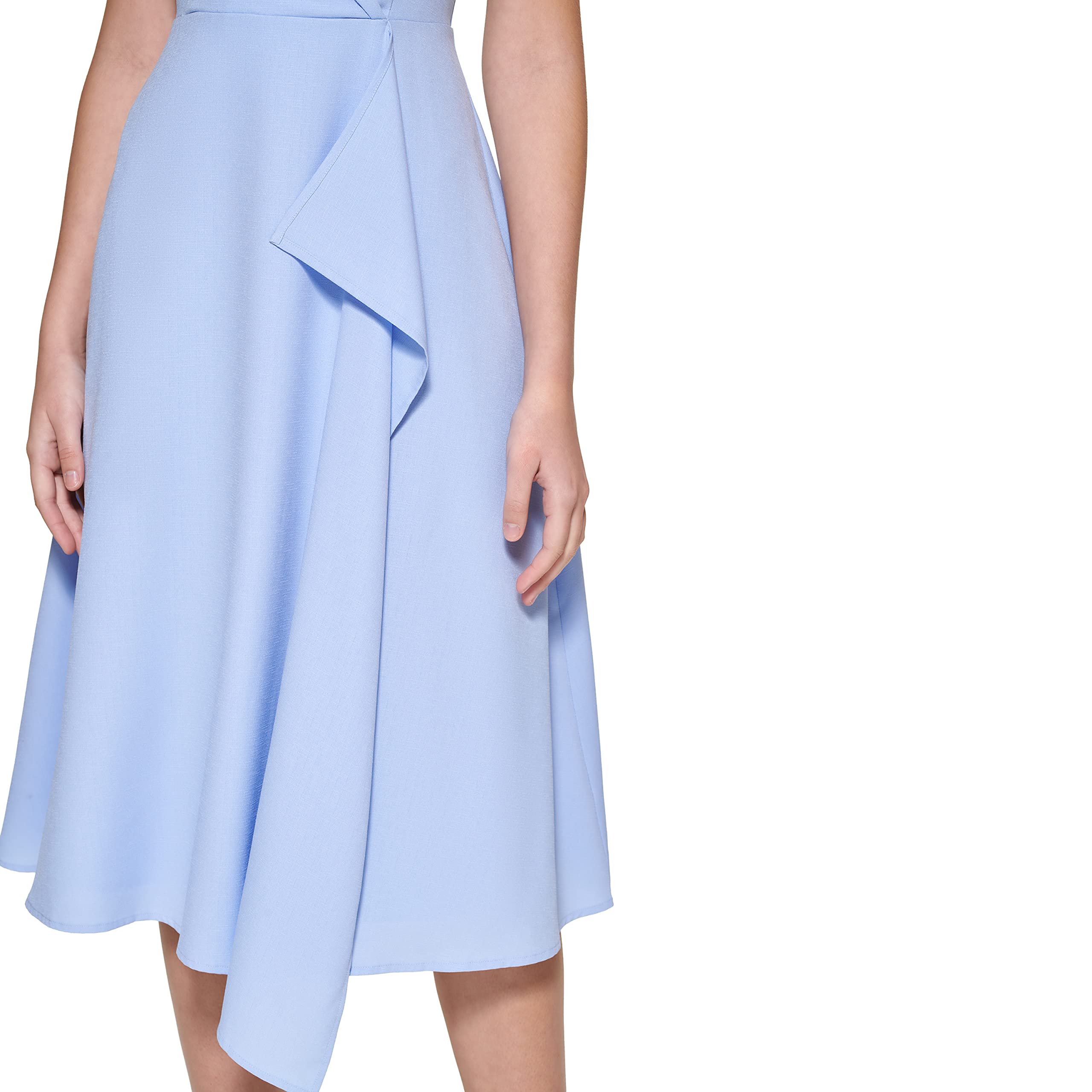Kensie Women's Sleeveless Draped V-Neck Midi Dress - Elegant Summer Cocktail Party & Wedding Guest Outfit
