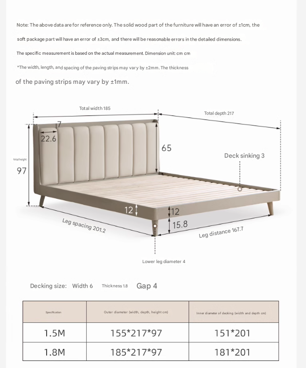 Premium Oak Solid Wood Piano Key Bed Frame with High-Tech Fabric Upholstery – Perfect for Modern Bedrooms, Guest Rooms & Luxury Home Decor