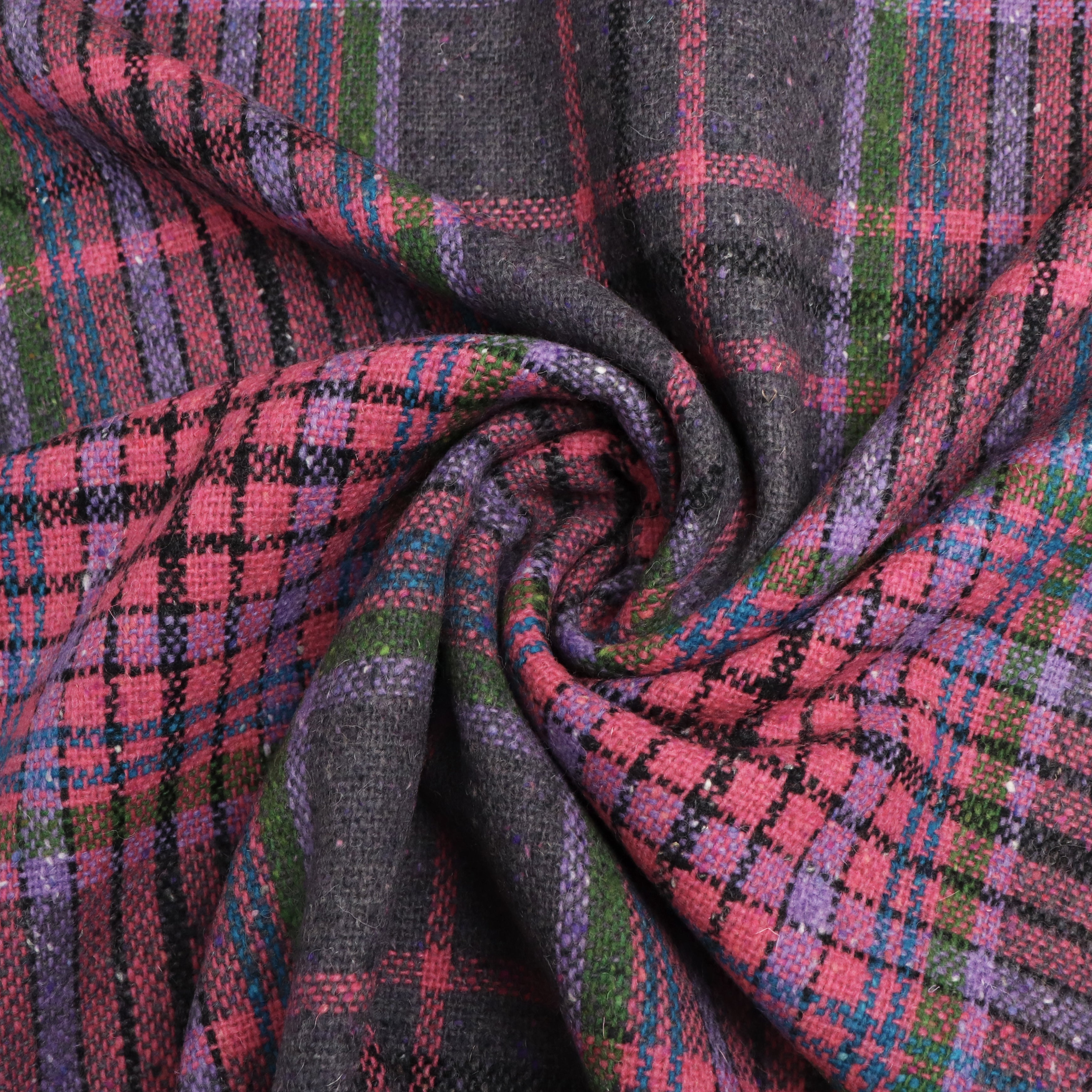Premium Deadstock Wool Coating Fabric - Large Check Pattern - High Quality Material for Tailoring & Sewing - Perfect for Coats, Jackets & Winter Apparel DIY Projects