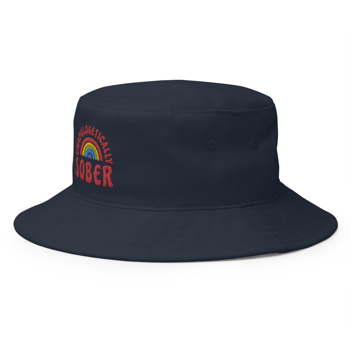 Unapologetically Sober Embroidered Bucket Hat for Men & Women - Stylish Alcohol-Free Lifestyle Accessory for Outdoor Activities, Beach, and Festivals