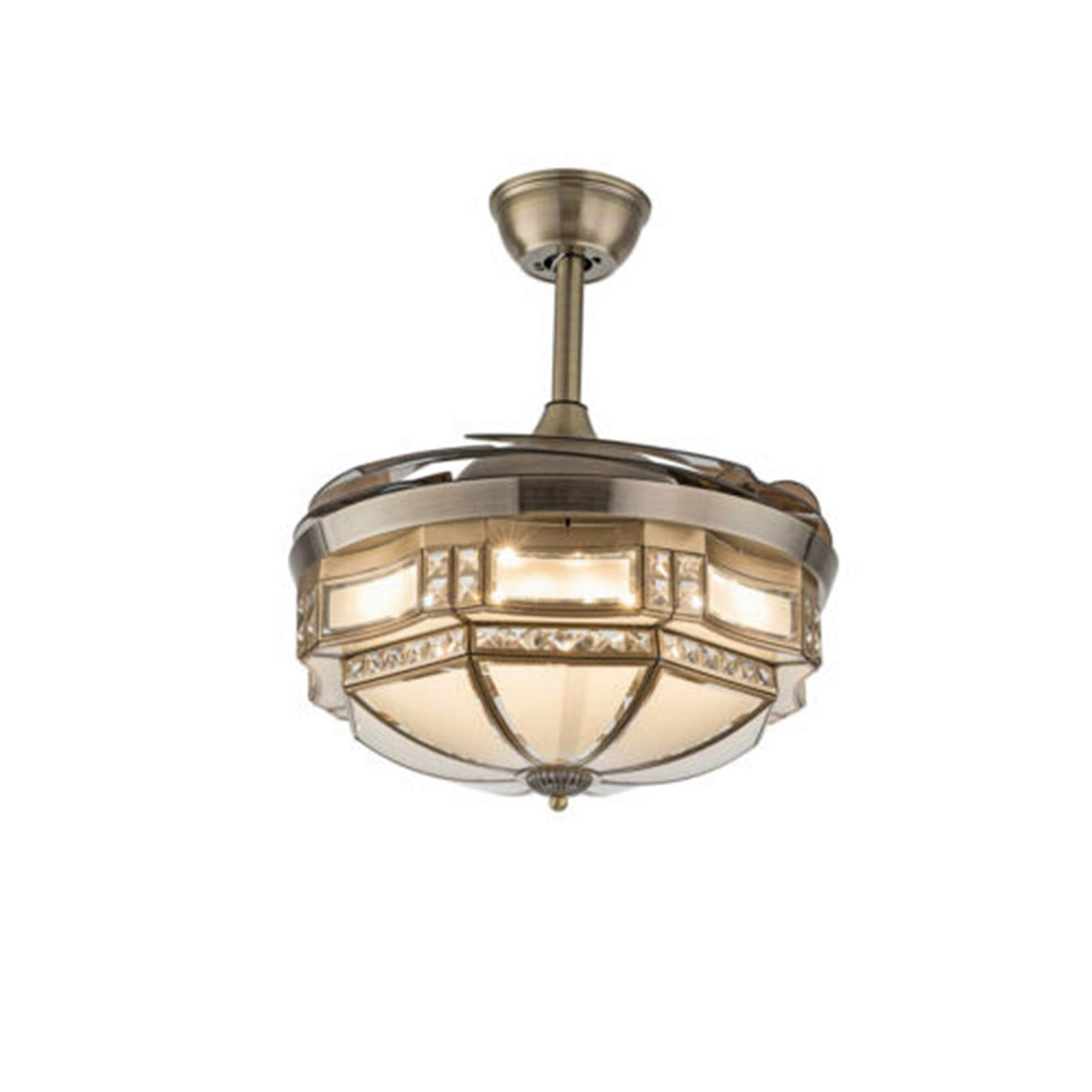 Modern Tiffany Style Ceiling Fan with Light - 42
