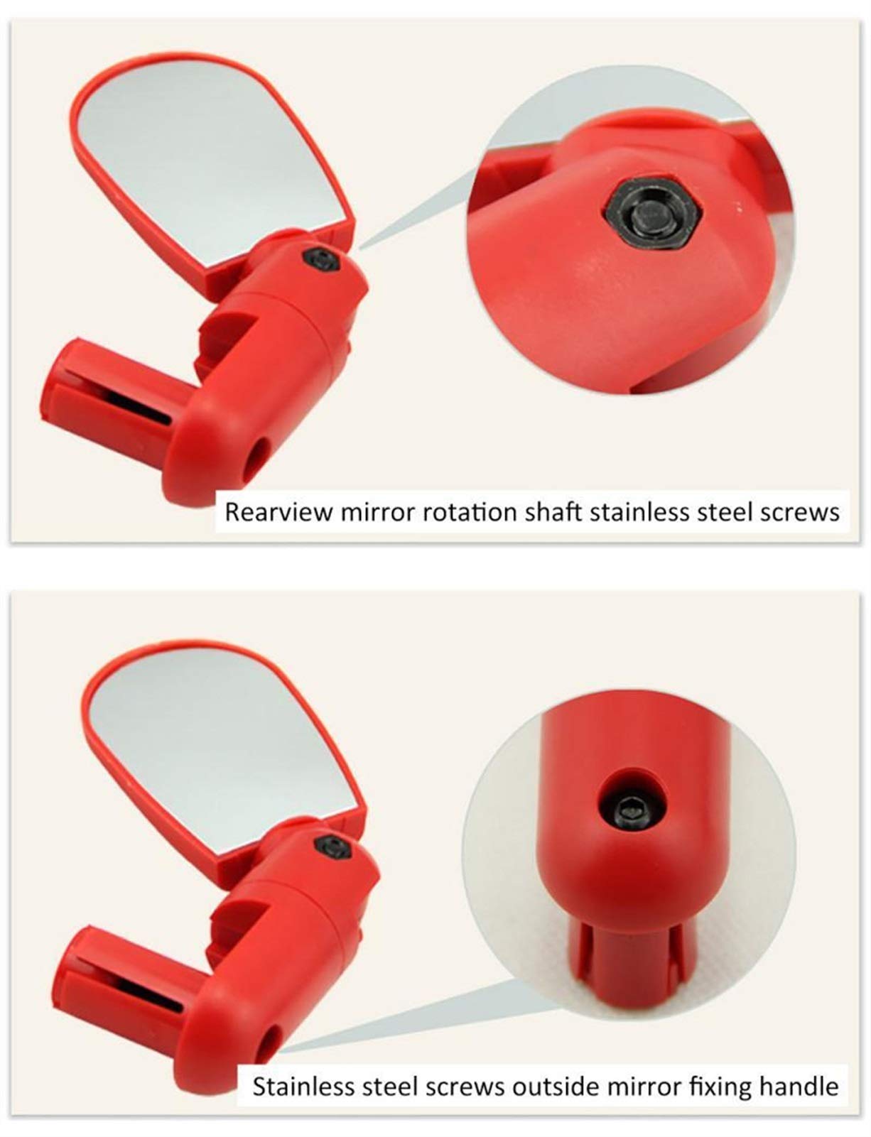 Flexible Rotating Mini Bike Mirrors - Adjustable Bicycle Rearview Handlebar Mirror for Safe Cycling - Black (Perfect for Road Bikes, Mountain Bikes & Commuting)